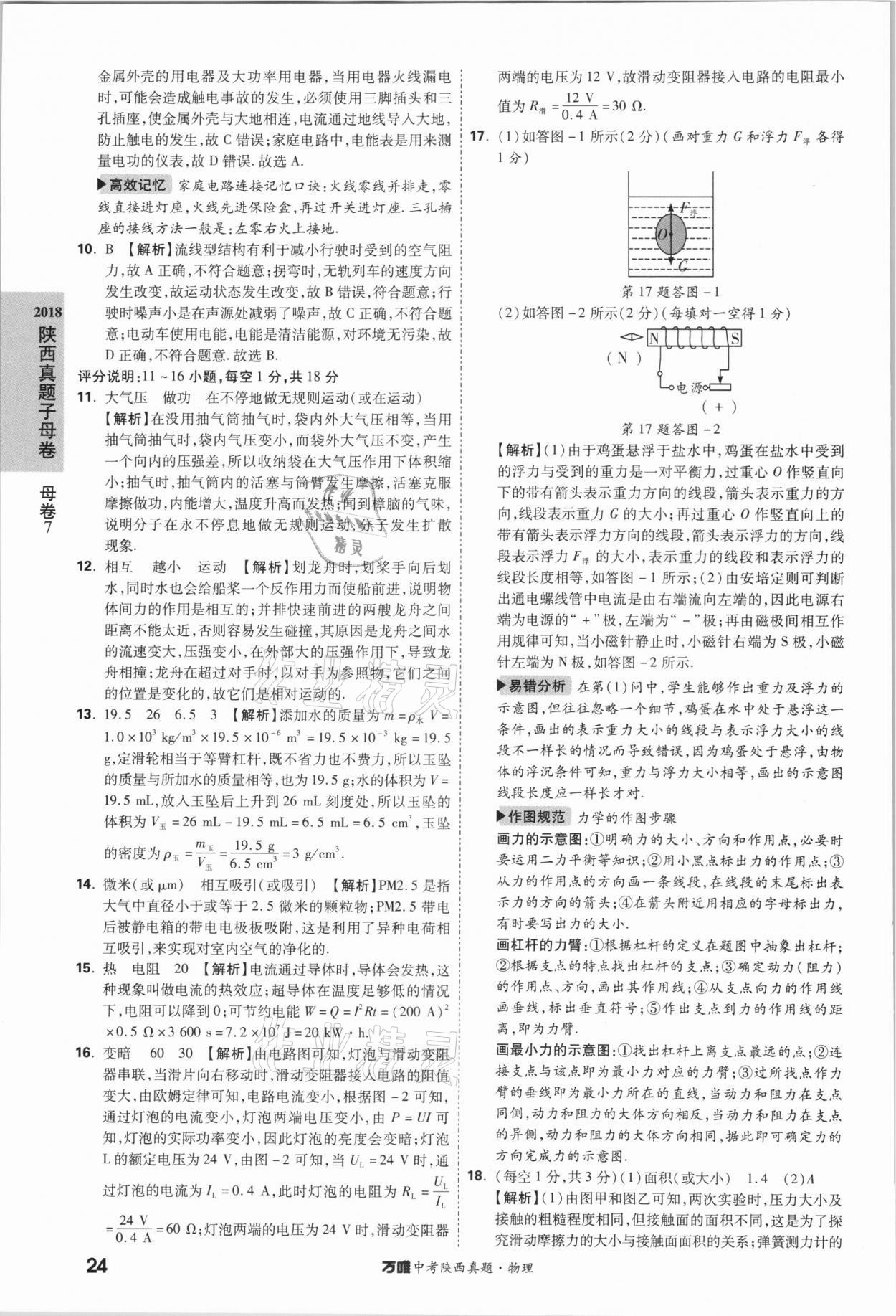 2021萬唯中考陜西真題物理 第24頁