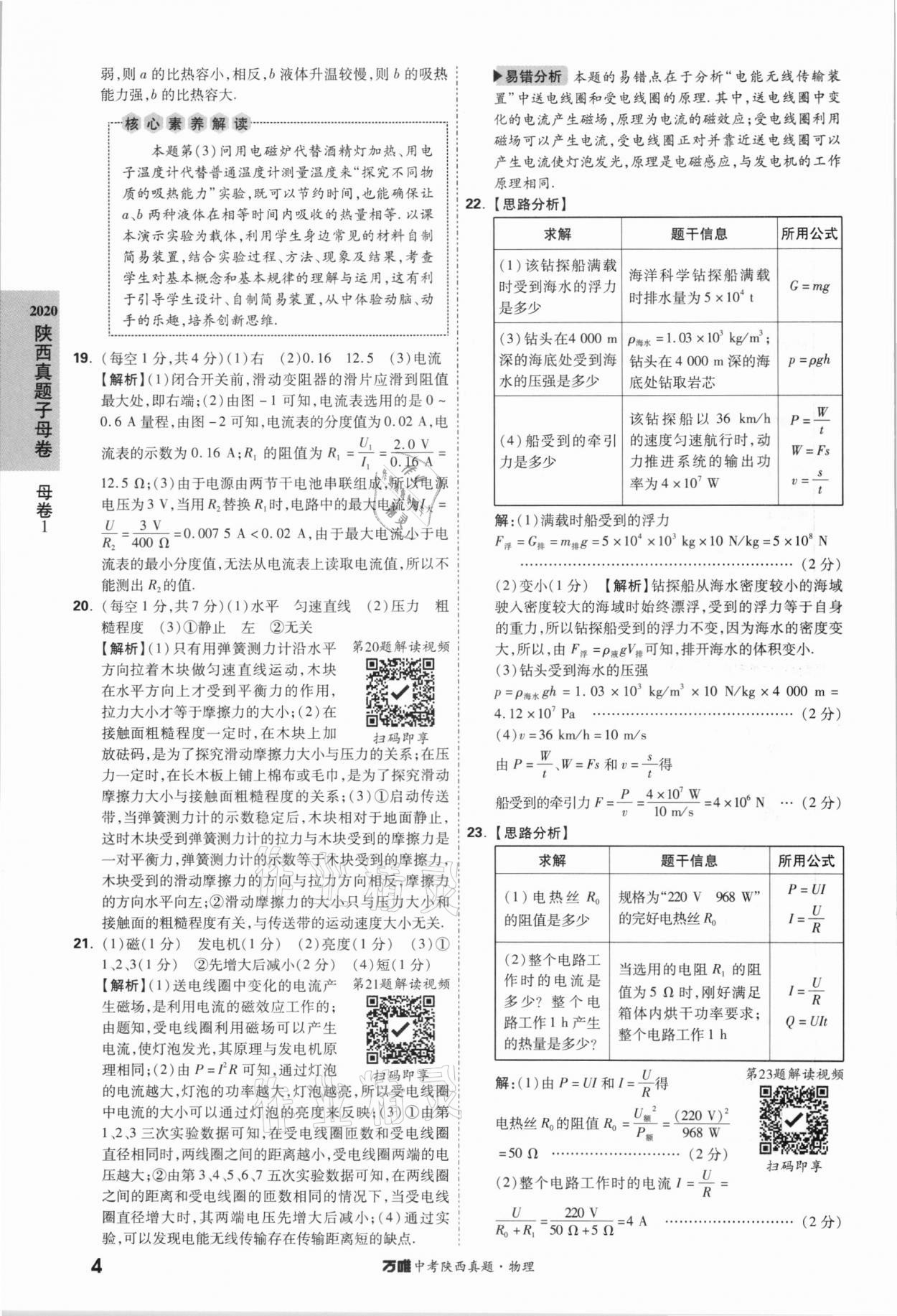 2021萬唯中考陜西真題物理 第4頁