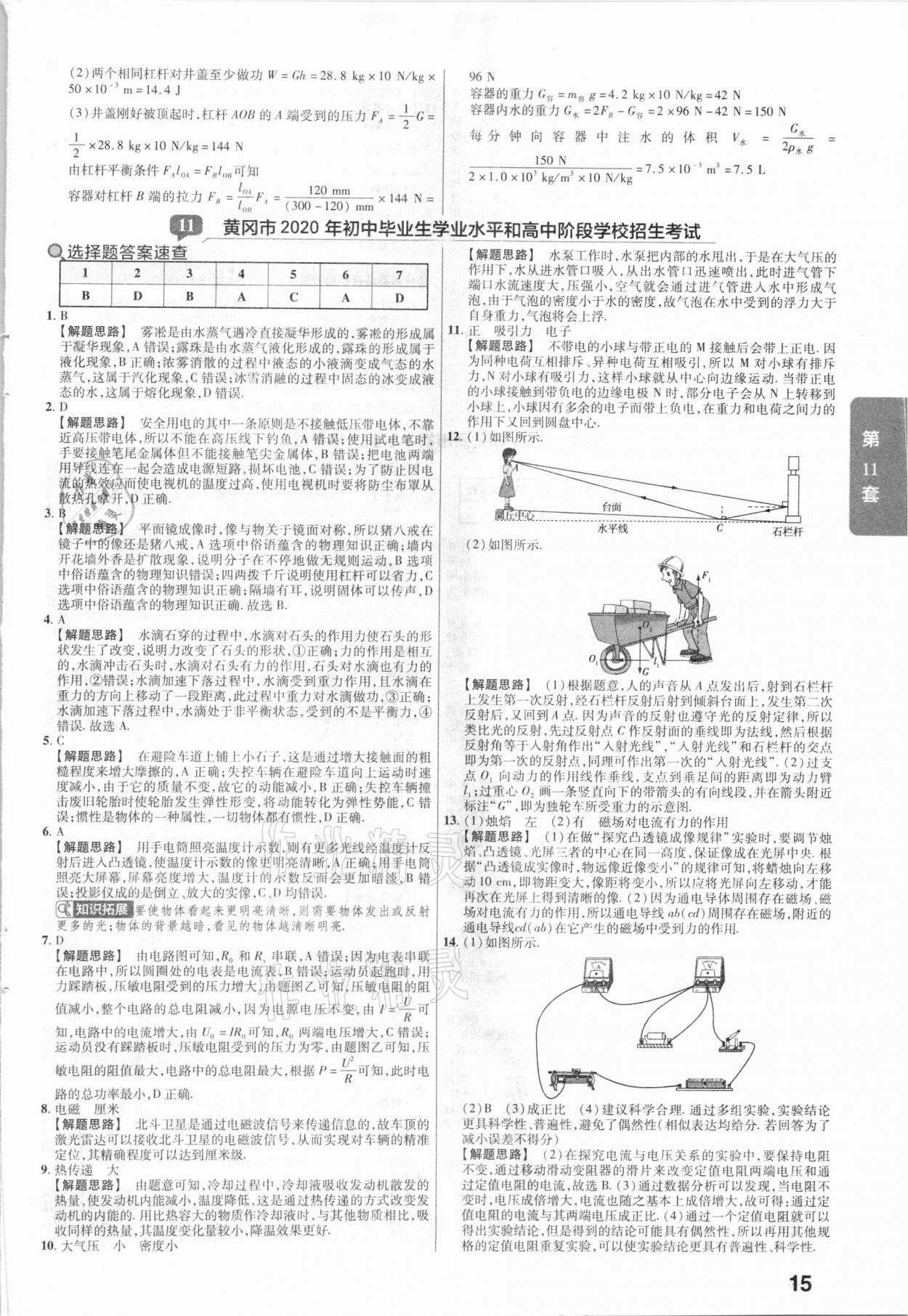 2021年金考卷湖北中考45套匯編物理 第15頁