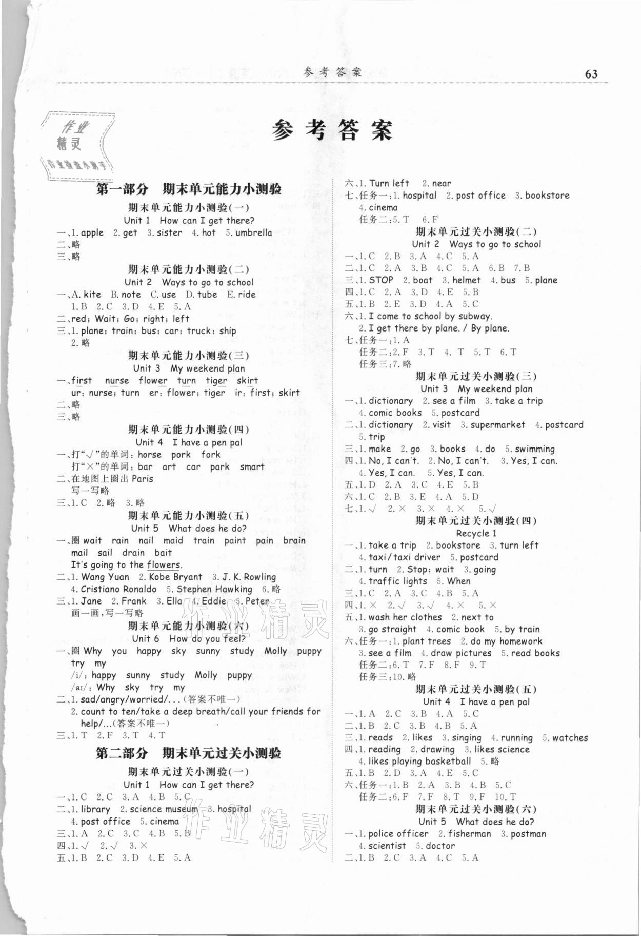 2020年黃岡小狀元滿分沖刺微測(cè)驗(yàn)六年級(jí)英語(yǔ)上冊(cè)PEP人教版廣東專(zhuān)版 第1頁(yè)