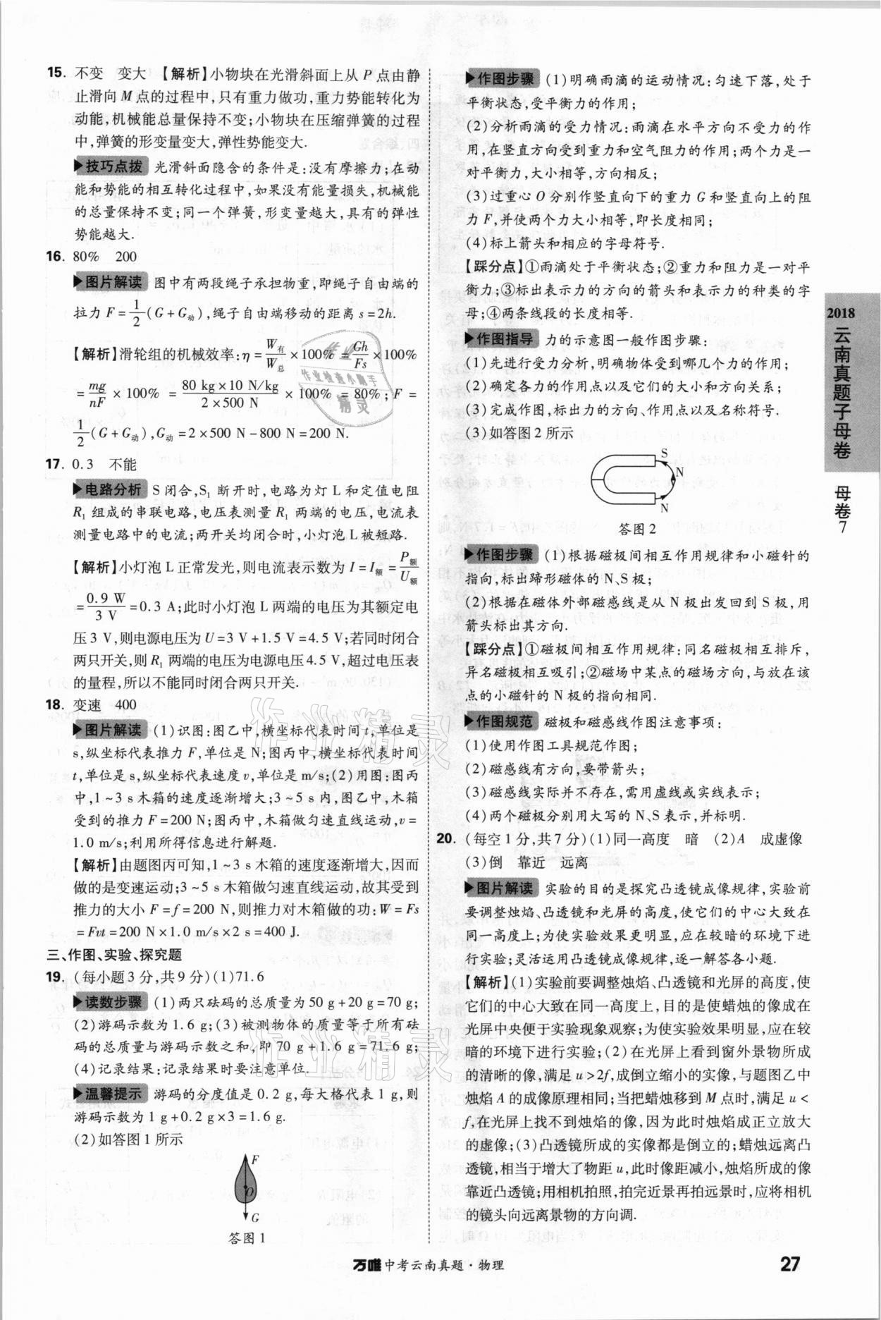 2021年萬唯中考云南真題物理 參考答案第27頁