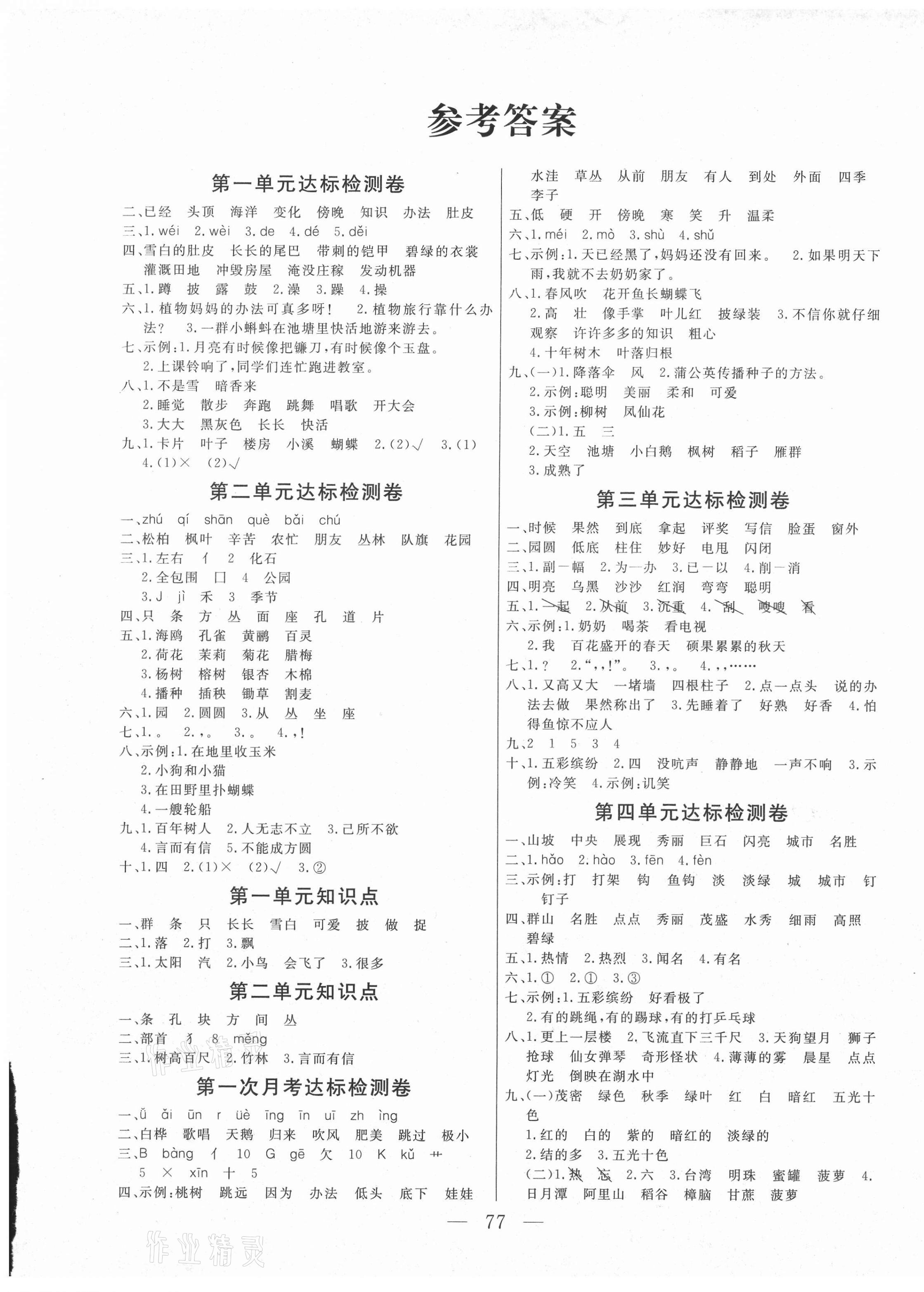 2020年齊鑫傳媒好成績1加1學(xué)習(xí)導(dǎo)航二年級(jí)語文上冊(cè)人教版 第1頁