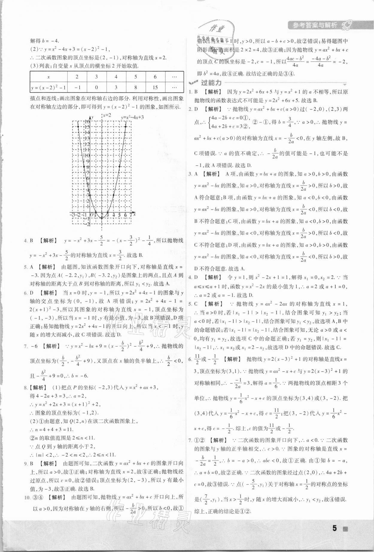 2021年一遍過(guò)九年級(jí)數(shù)學(xué)下冊(cè)湘教版 參考答案第5頁(yè)