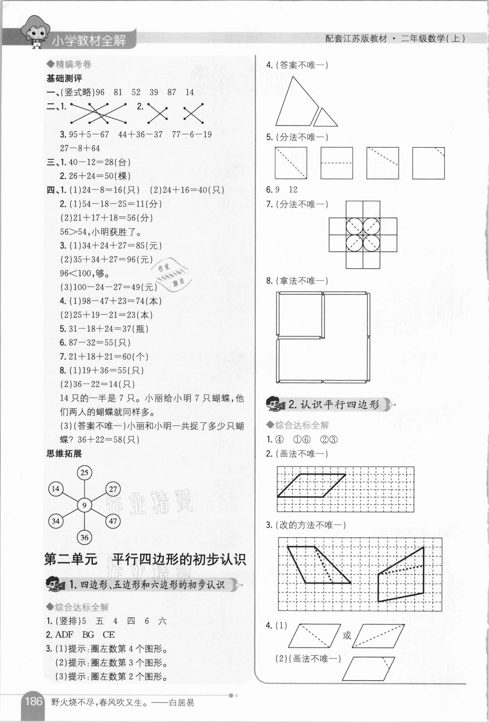 2020年小學(xué)教材全解二年級(jí)數(shù)學(xué)上冊(cè)江蘇版 第2頁(yè)