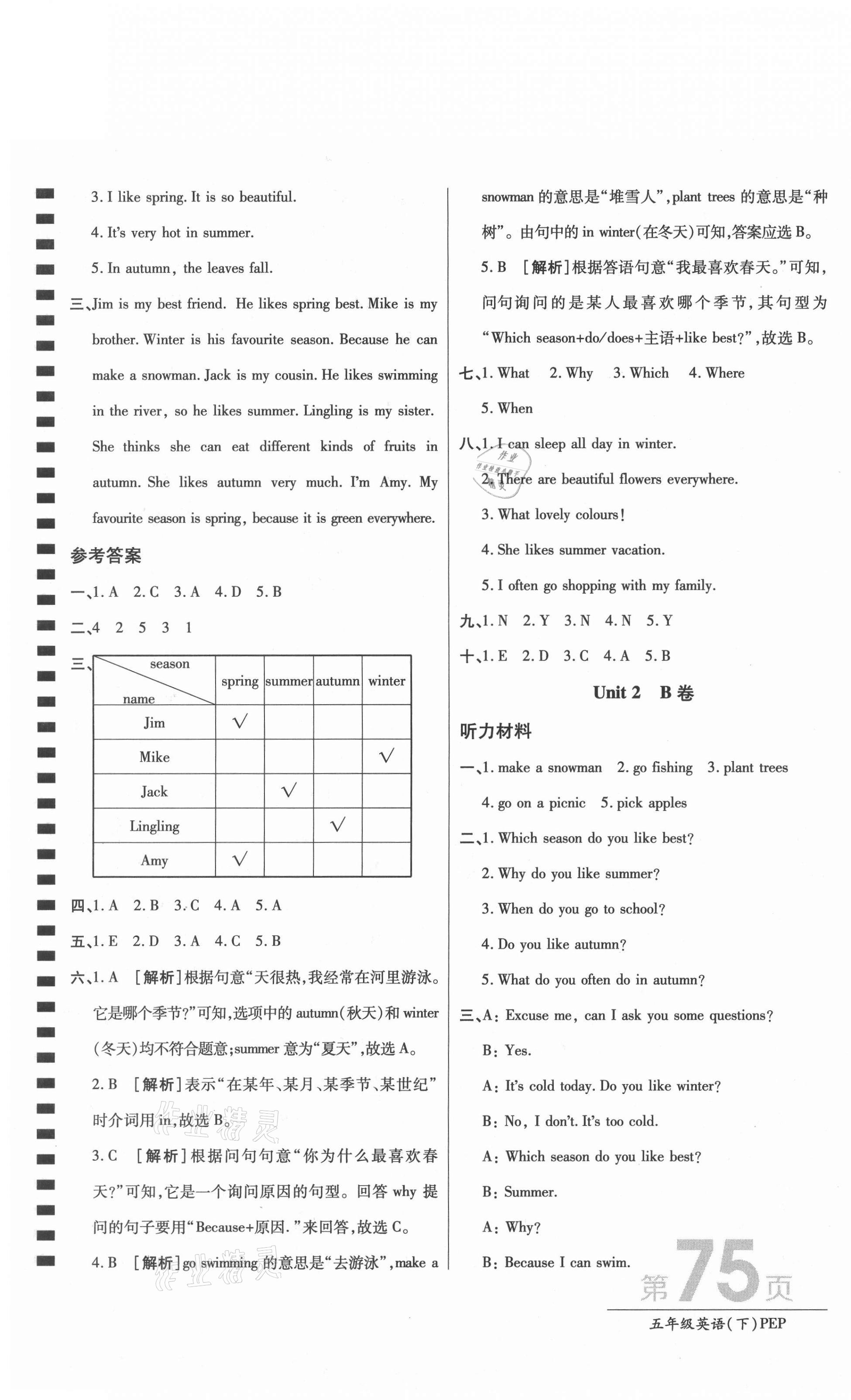 2021年最新AB卷五年級(jí)英語(yǔ)下冊(cè)人教PEP版 第3頁(yè)