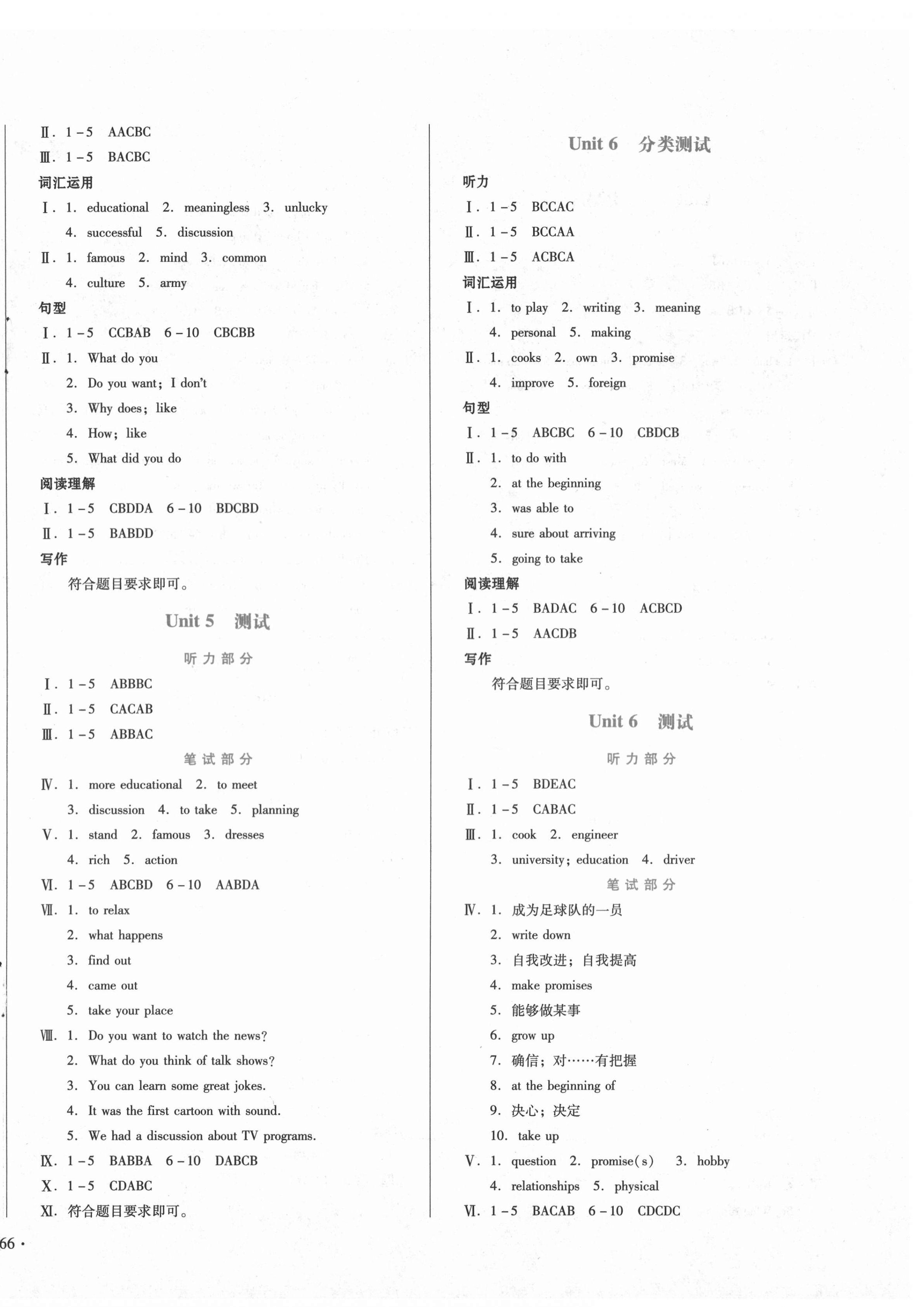 2020年中育1號(hào)金卷分類(lèi)測(cè)試卷八年級(jí)英語(yǔ)上冊(cè)人教版 第4頁(yè)