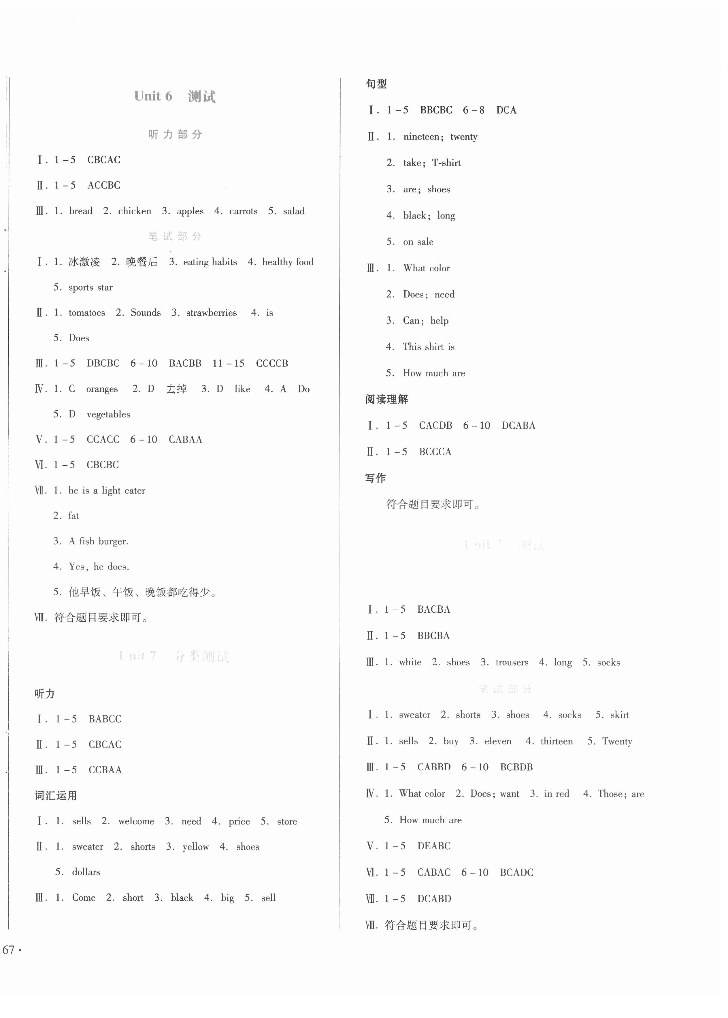 2020年中育1號金卷分類測試卷七年級英語上冊人教版 第6頁