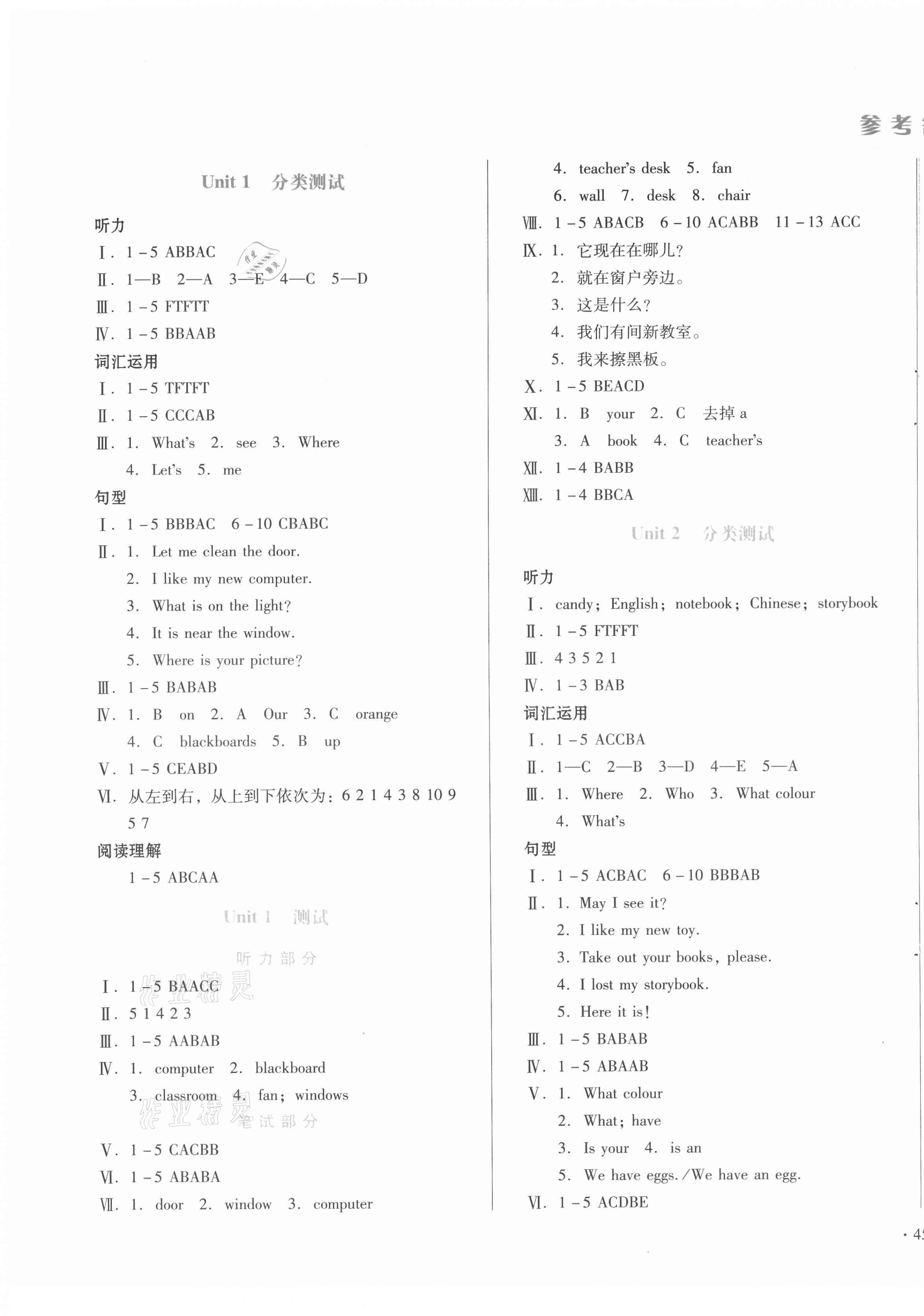 2020年中育1號金卷分類測試卷四年級英語上冊人教PEP版 第1頁