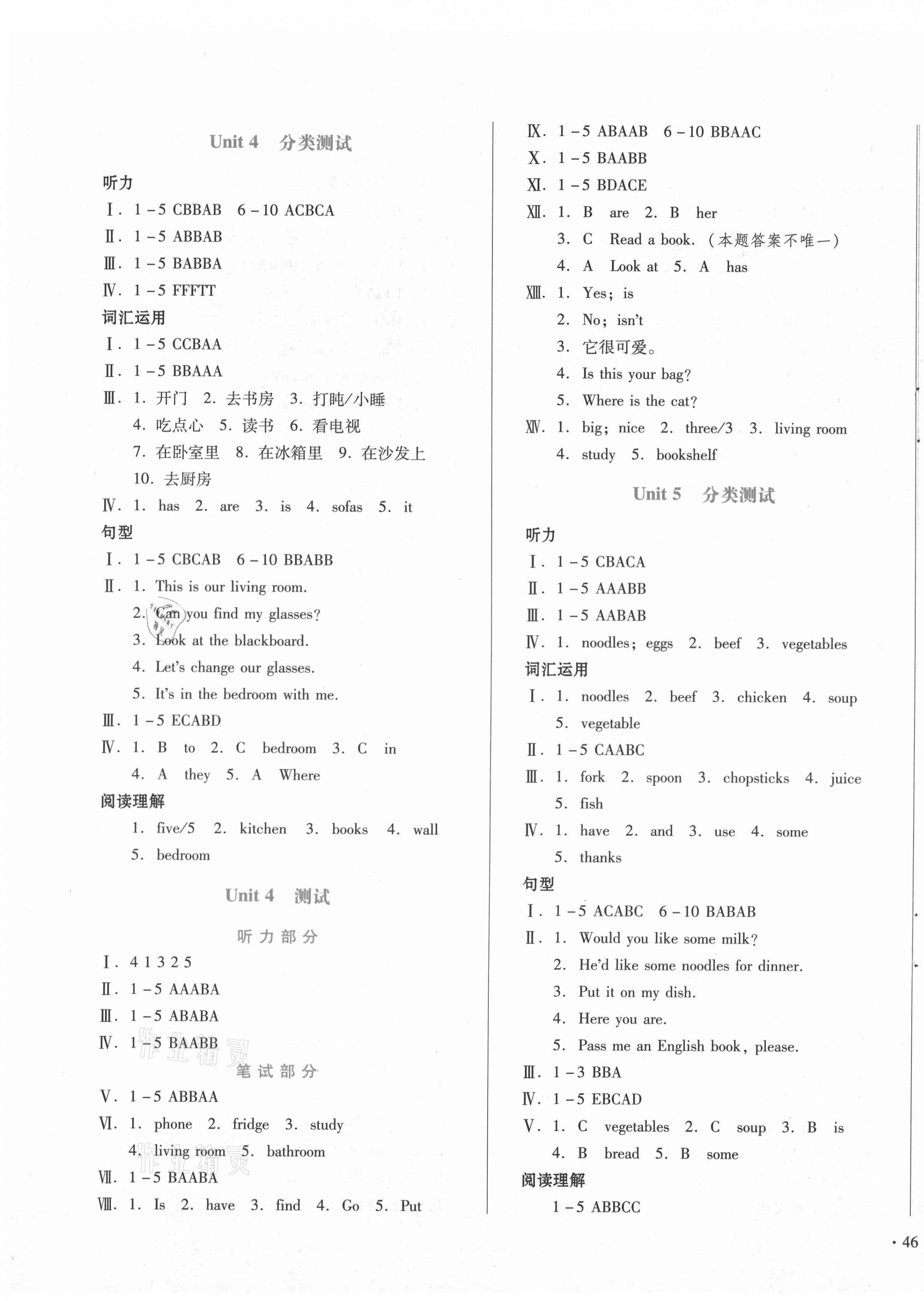 2020年中育1號(hào)金卷分類測試卷四年級(jí)英語上冊(cè)人教PEP版 第3頁