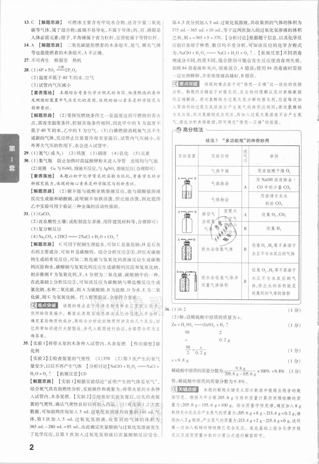 2021年金考卷河北中考45套匯編化學 第2頁