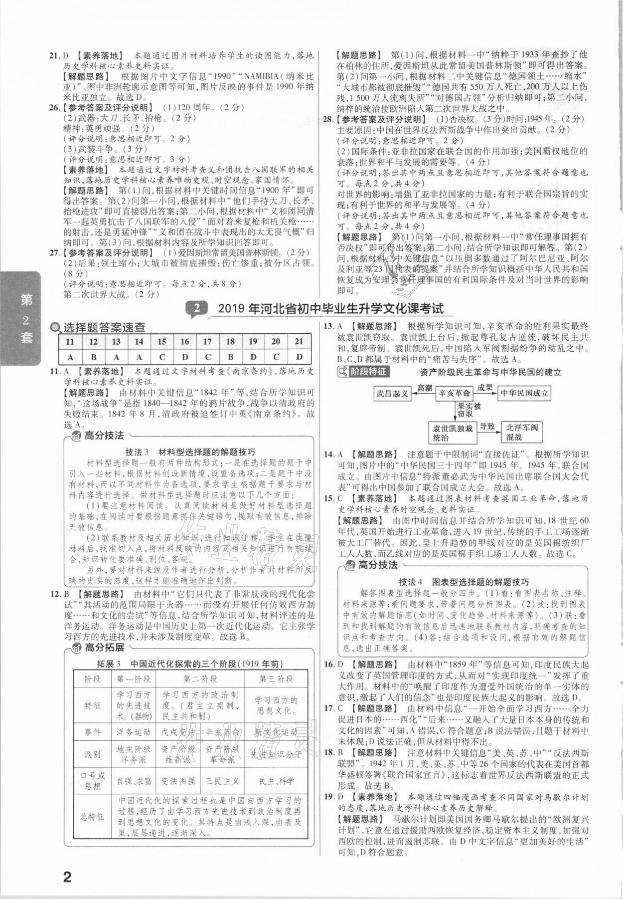 2021年金考卷河北中考45套匯編歷史 第2頁