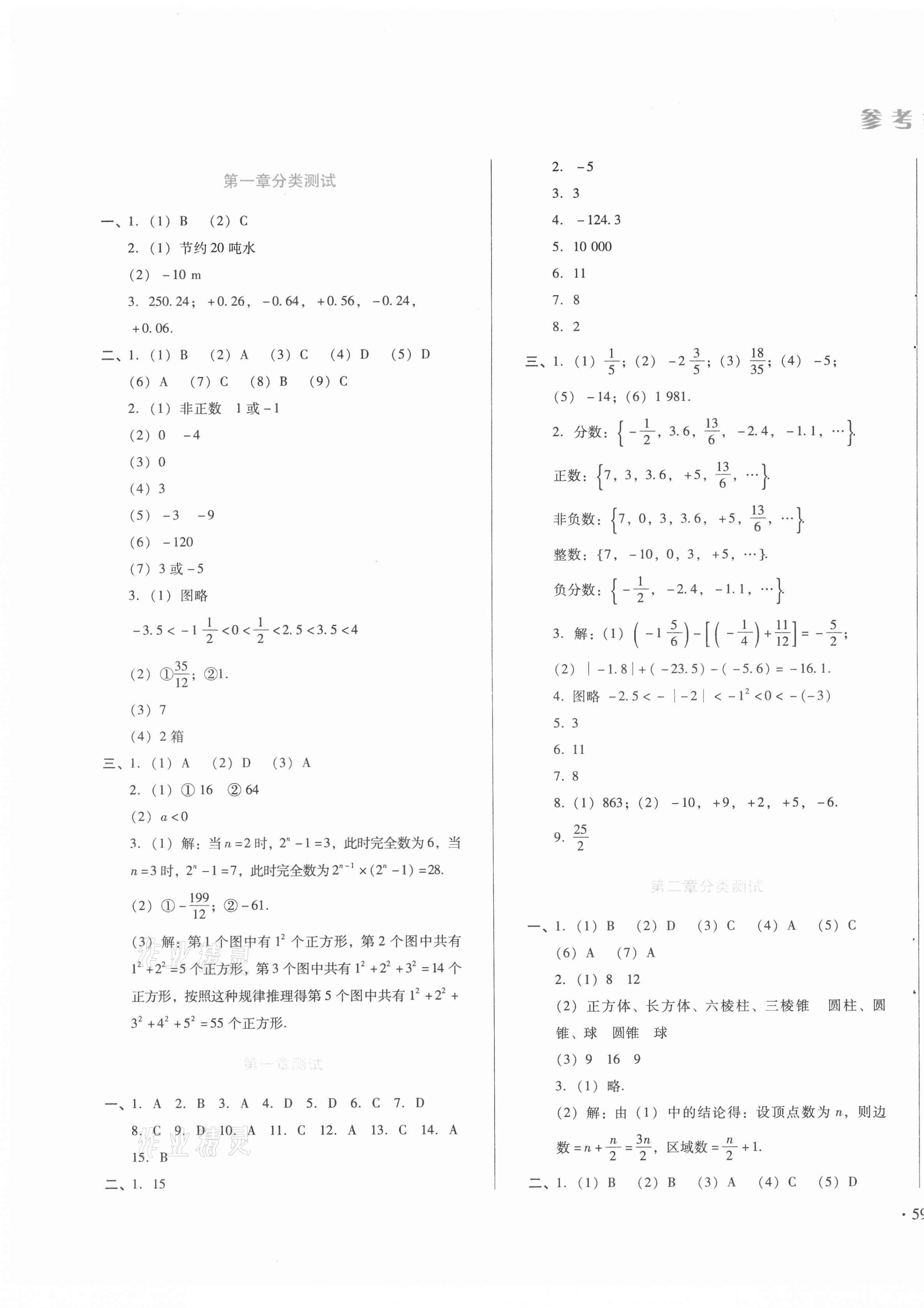 2020年中育1號(hào)金卷分類(lèi)測(cè)試卷七年級(jí)數(shù)學(xué)上冊(cè)冀教版 第1頁(yè)