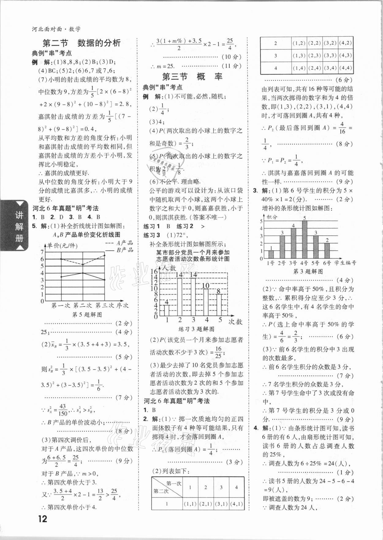 2021年河北中考面對(duì)面數(shù)學(xué) 參考答案第11頁