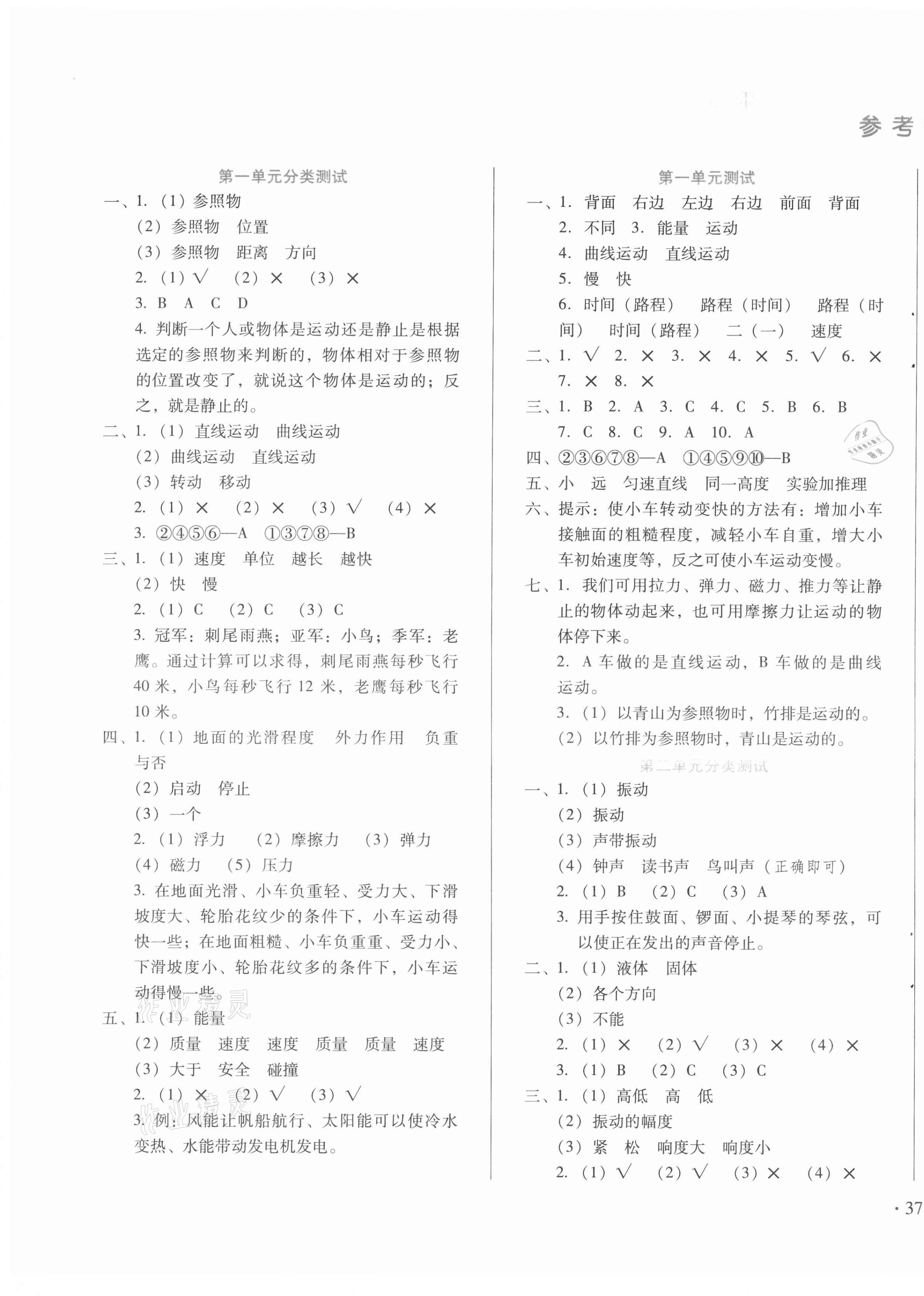 2020年中育1號金卷分類測試卷四年級科學(xué)上冊冀人版 第1頁