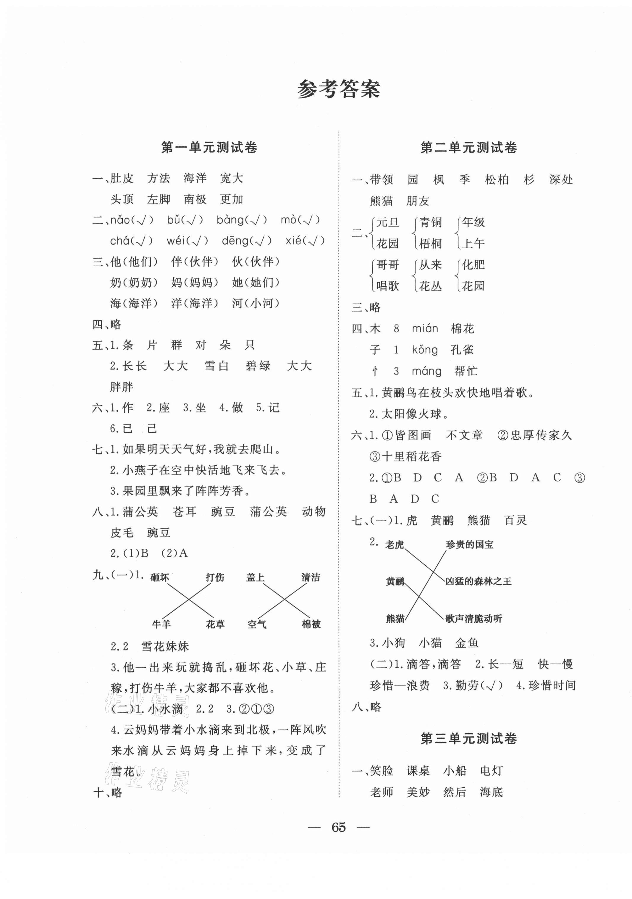 2020年黃岡測試卷二年級語文上冊人教版部編 第1頁