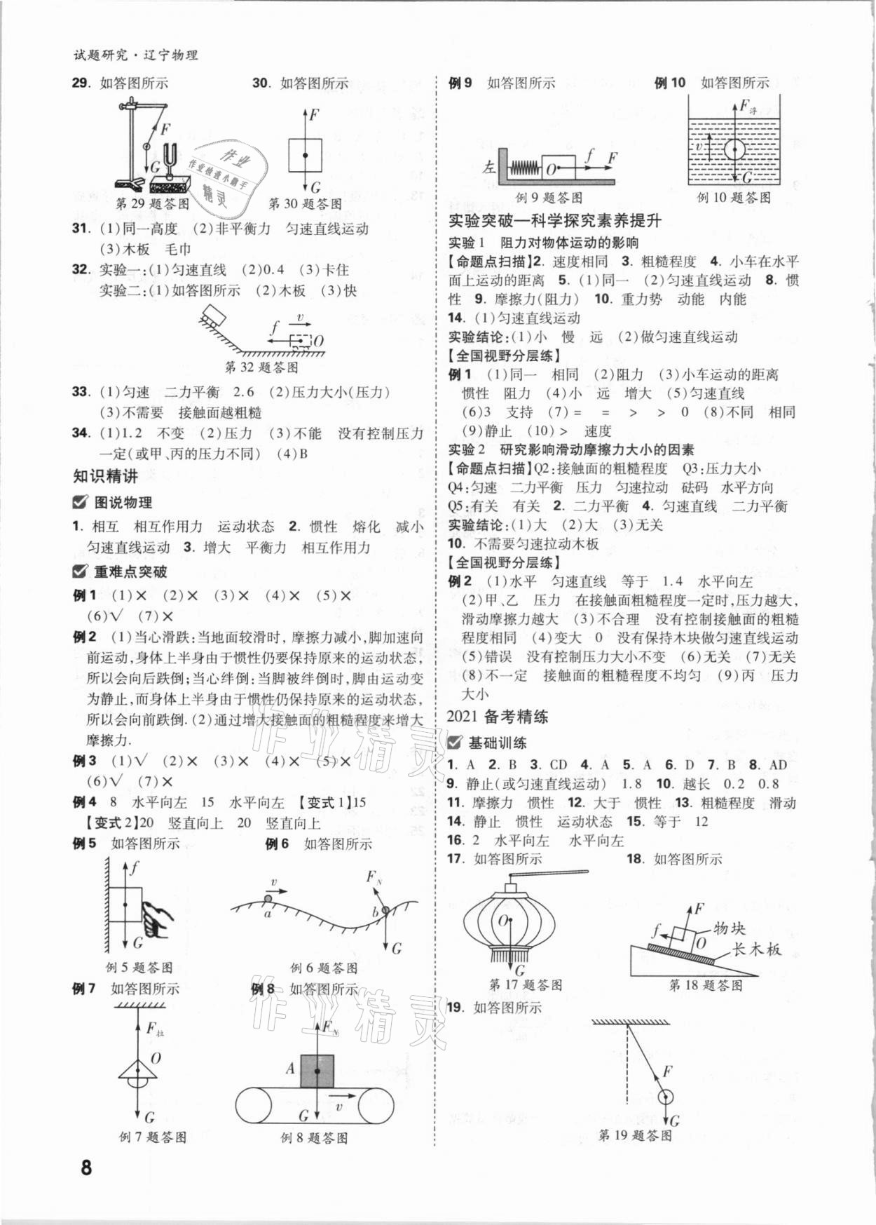 2021年萬唯中考試題研究物理遼寧專版 參考答案第7頁(yè)