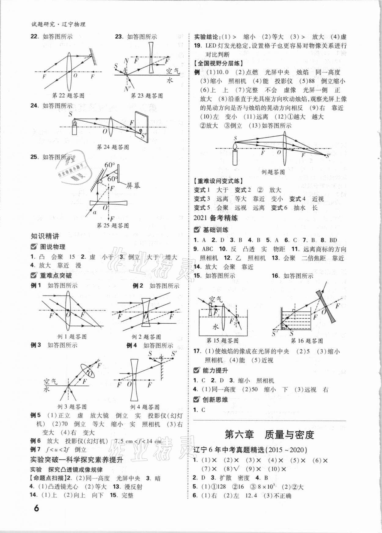 2021年萬唯中考試題研究物理遼寧專版 參考答案第5頁