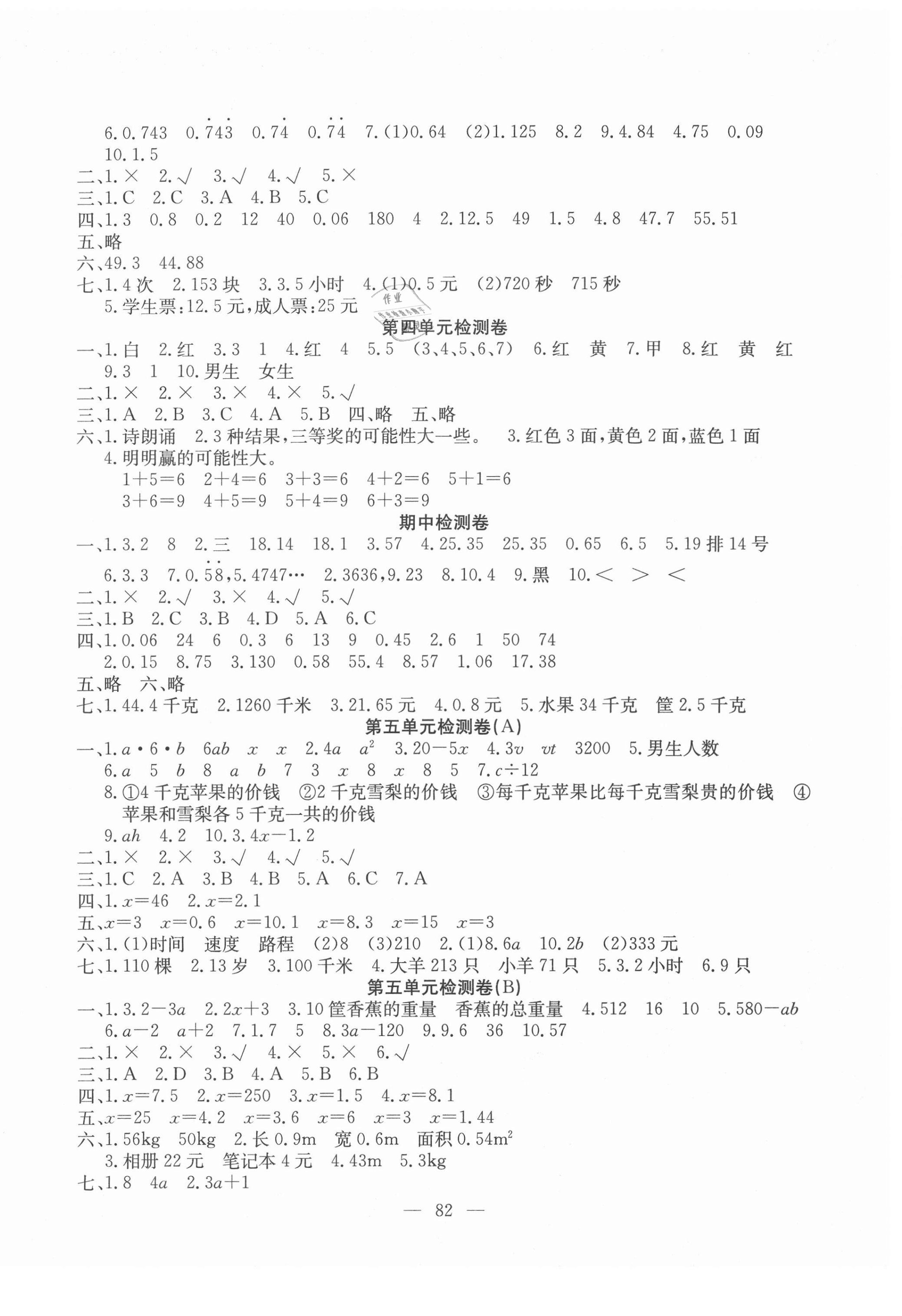 2020年黄冈测试卷五年级数学上册人教版 第2页