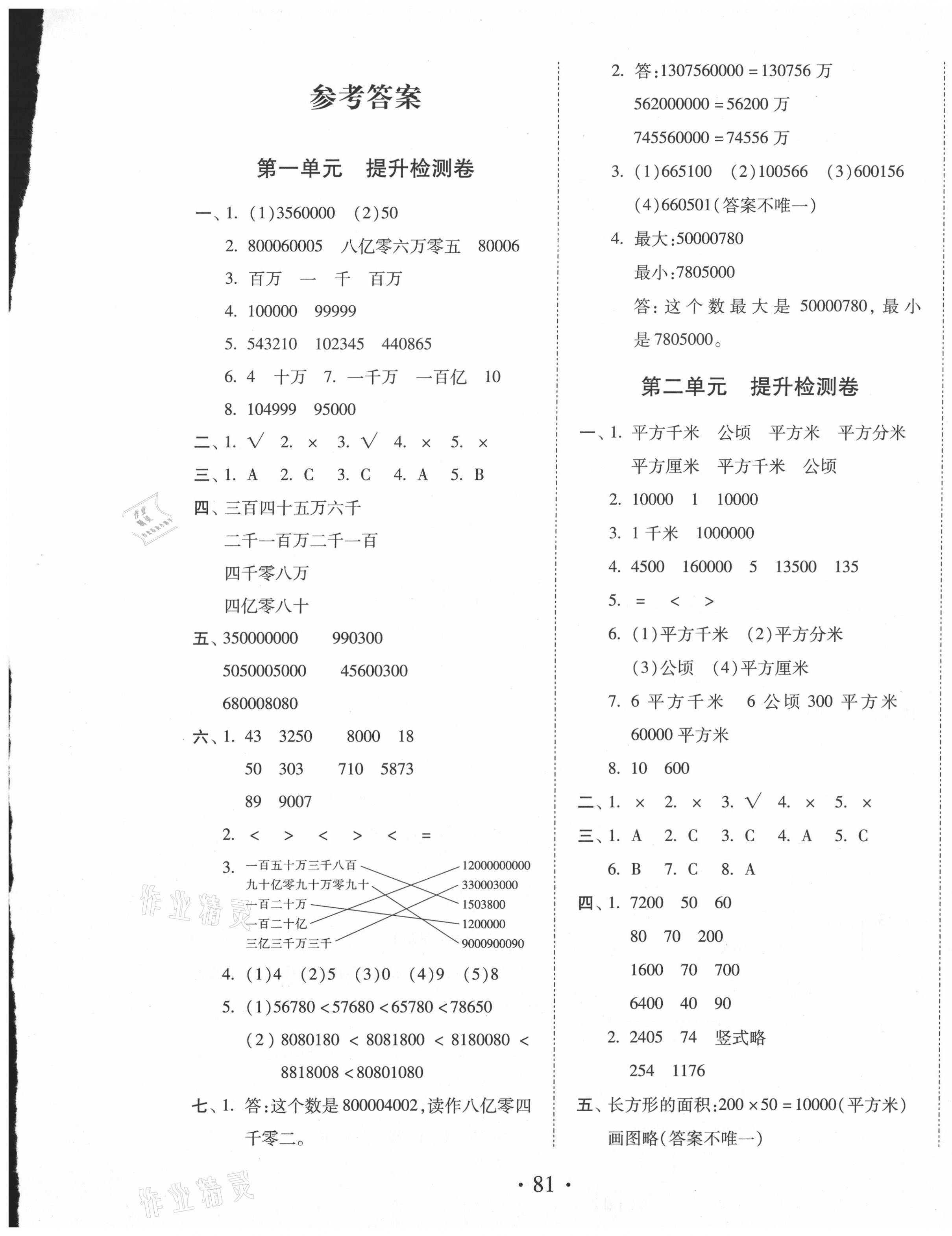 2020年本土第1卷四年級數(shù)學上冊人教版 第1頁