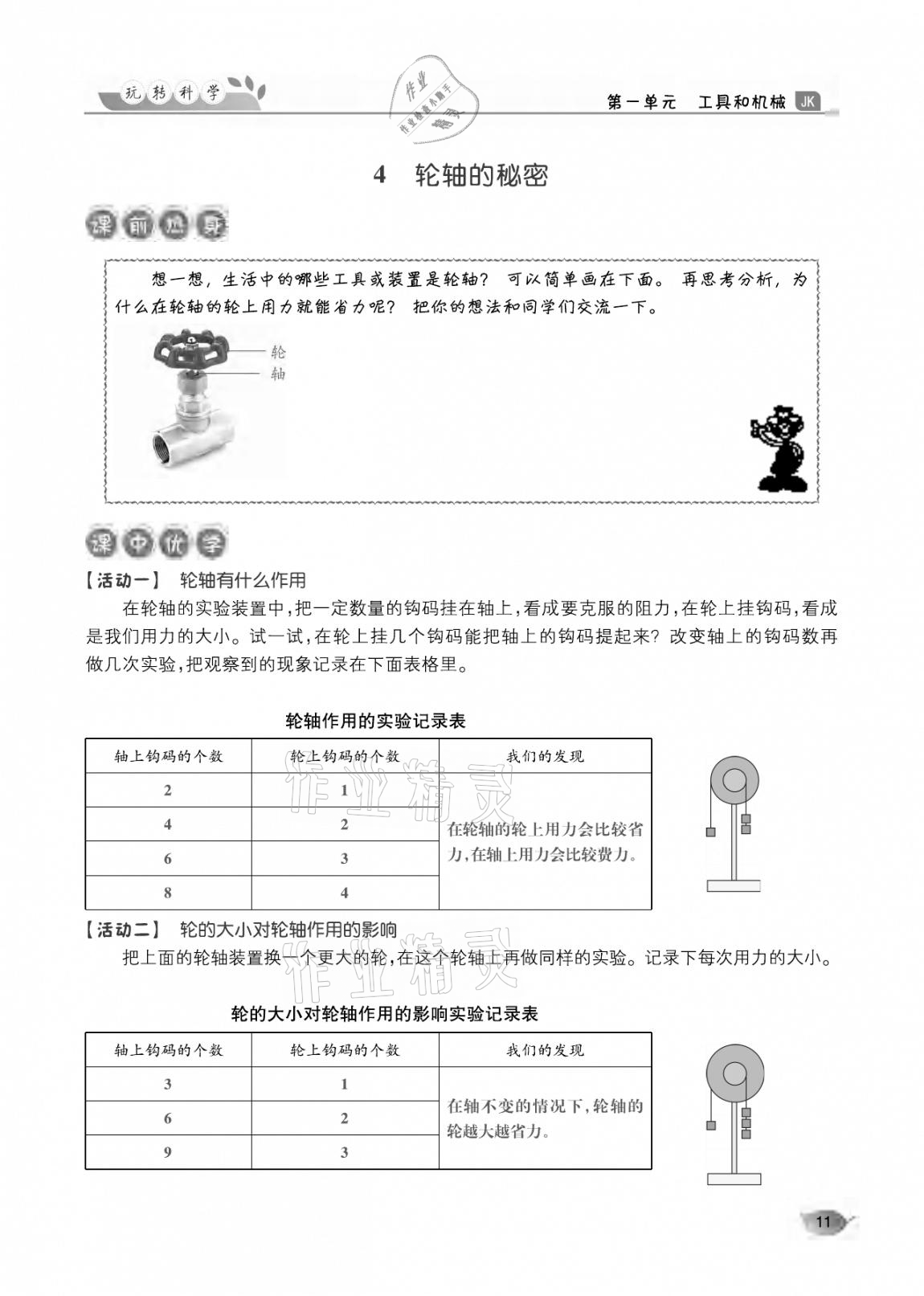 2020年玩轉(zhuǎn)科學六年級教科版 參考答案第11頁