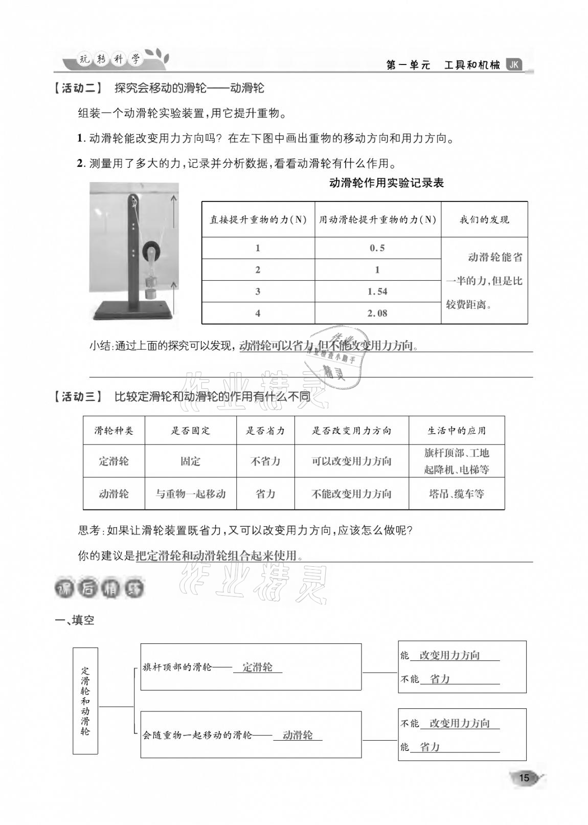 2020年玩轉科學六年級教科版 參考答案第15頁