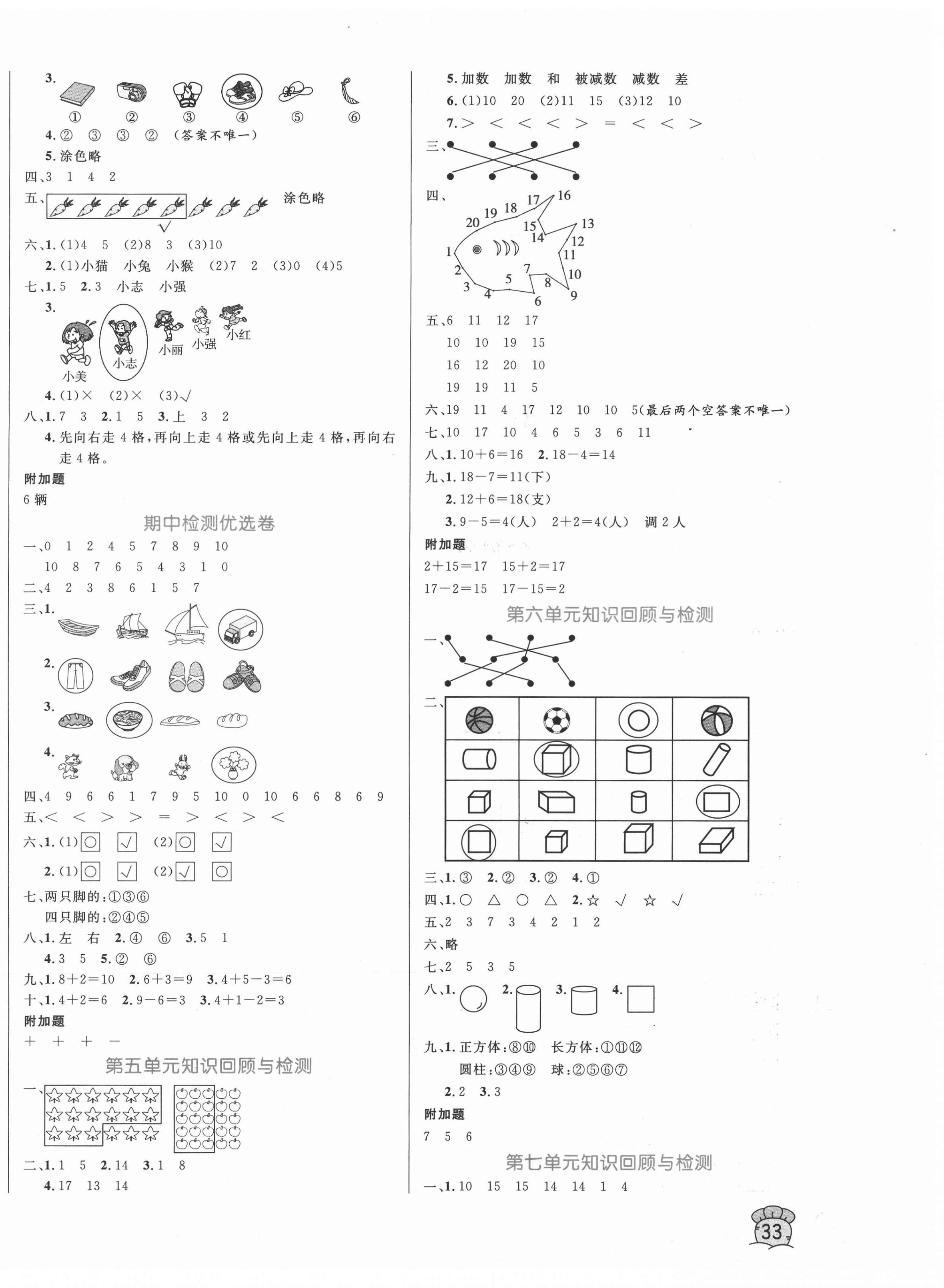 2020年黃岡名卷一年級(jí)數(shù)學(xué)上冊(cè)青島版 第2頁(yè)