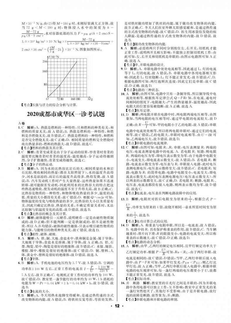 2021年成都中考真題精選物理 第12頁