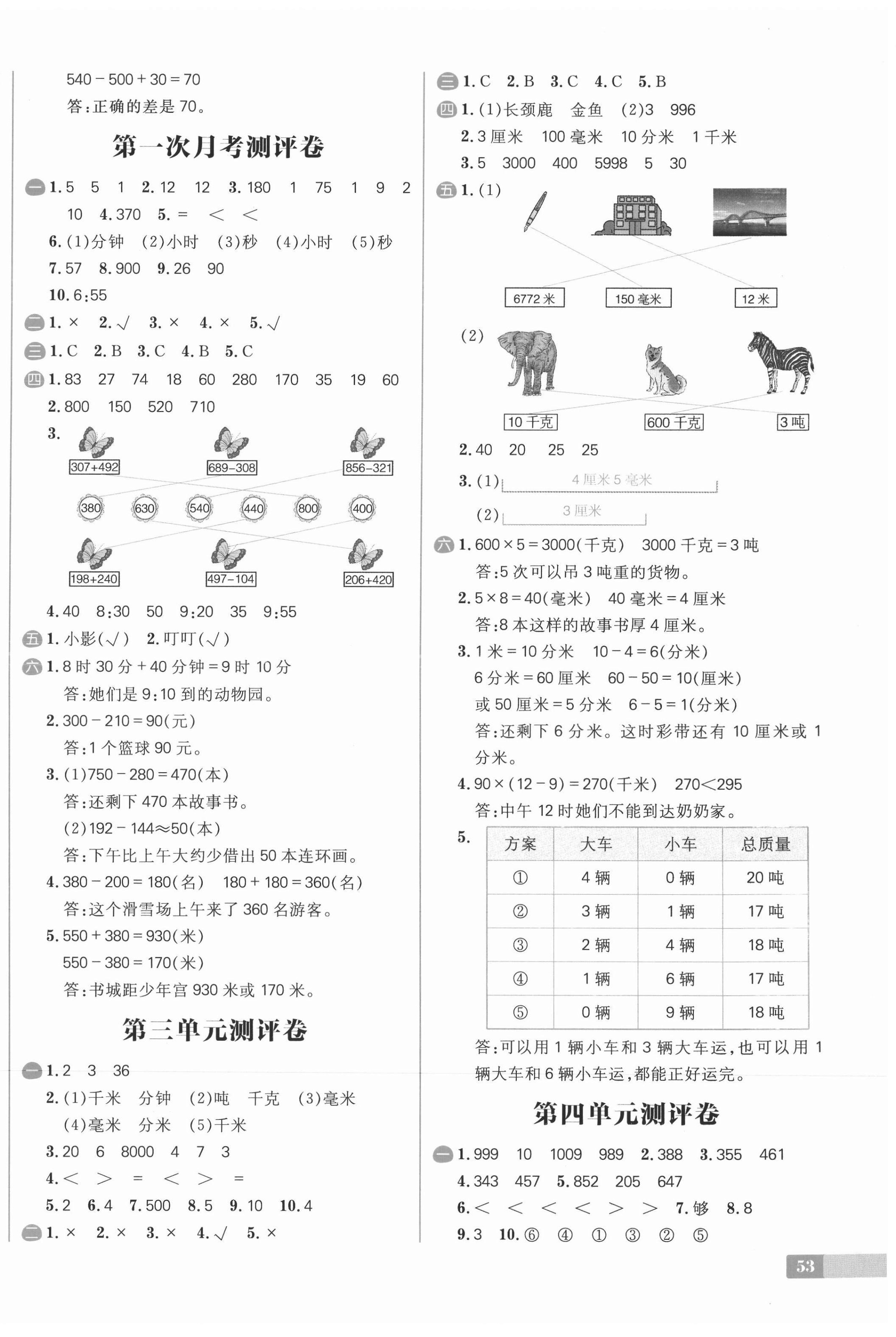 2020年陽(yáng)光計(jì)劃小學(xué)試卷三年級(jí)數(shù)學(xué)上冊(cè)人教版 第2頁(yè)