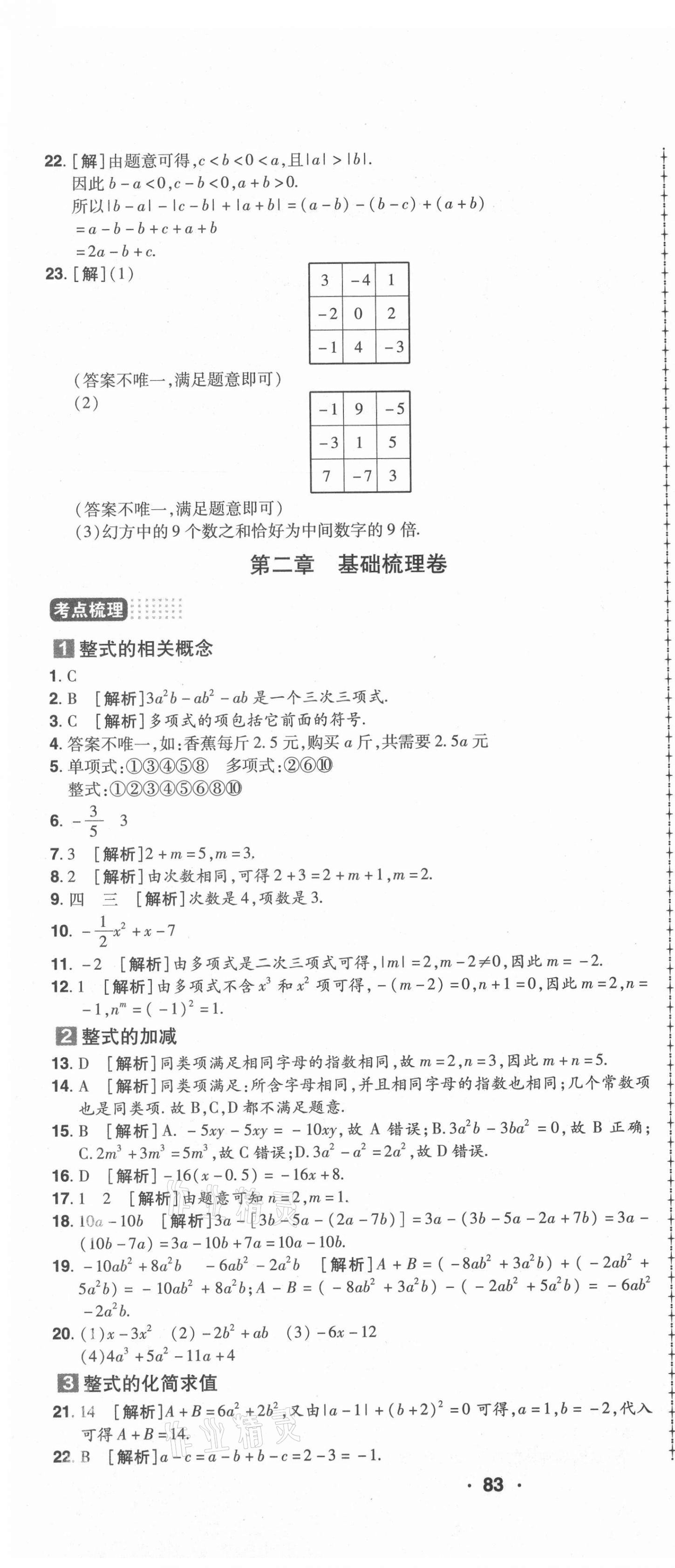 2020年99加1活頁卷七年級(jí)數(shù)學(xué)上冊(cè)人教版河南專版 第4頁