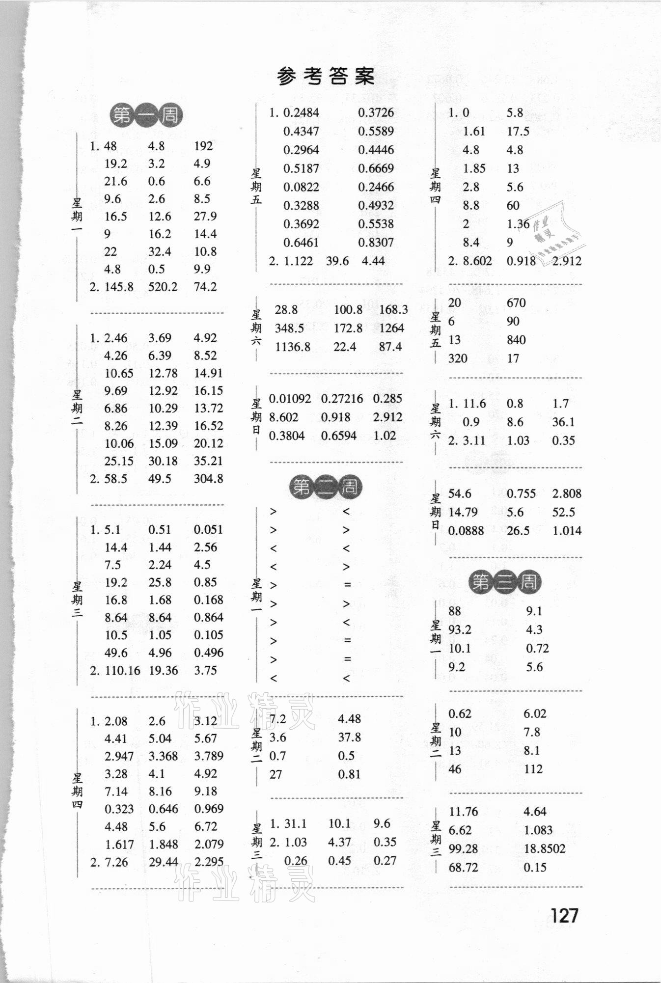 2020年經(jīng)綸學(xué)典口算達人五年級數(shù)學(xué)上冊青島版 第1頁