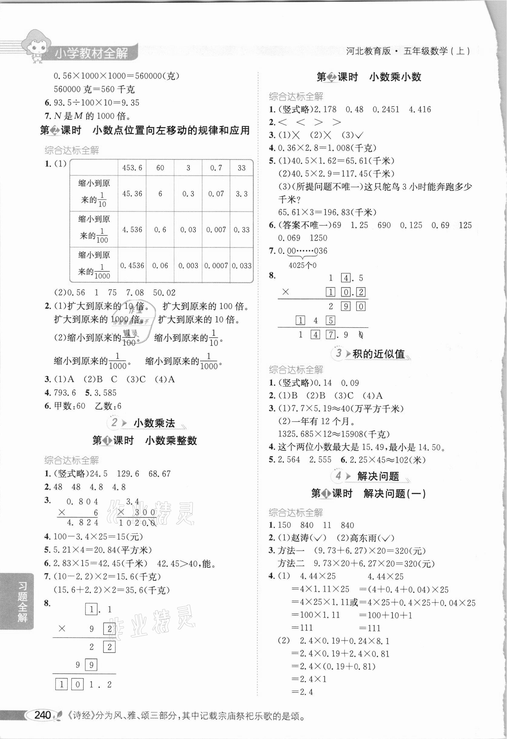 2020年小學(xué)教材全解五年級(jí)數(shù)學(xué)上冊(cè)河北教育版 參考答案第2頁(yè)