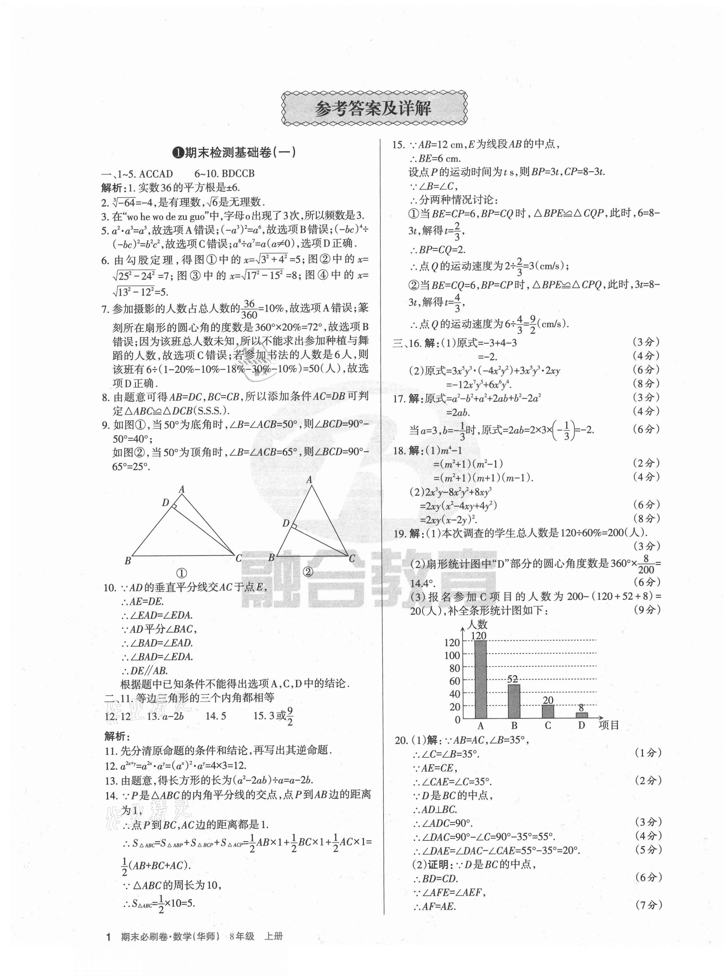 2020年學(xué)習(xí)周報(bào)期末必刷卷八年級(jí)數(shù)學(xué)上冊(cè)華師大版山西專(zhuān)版 第1頁(yè)