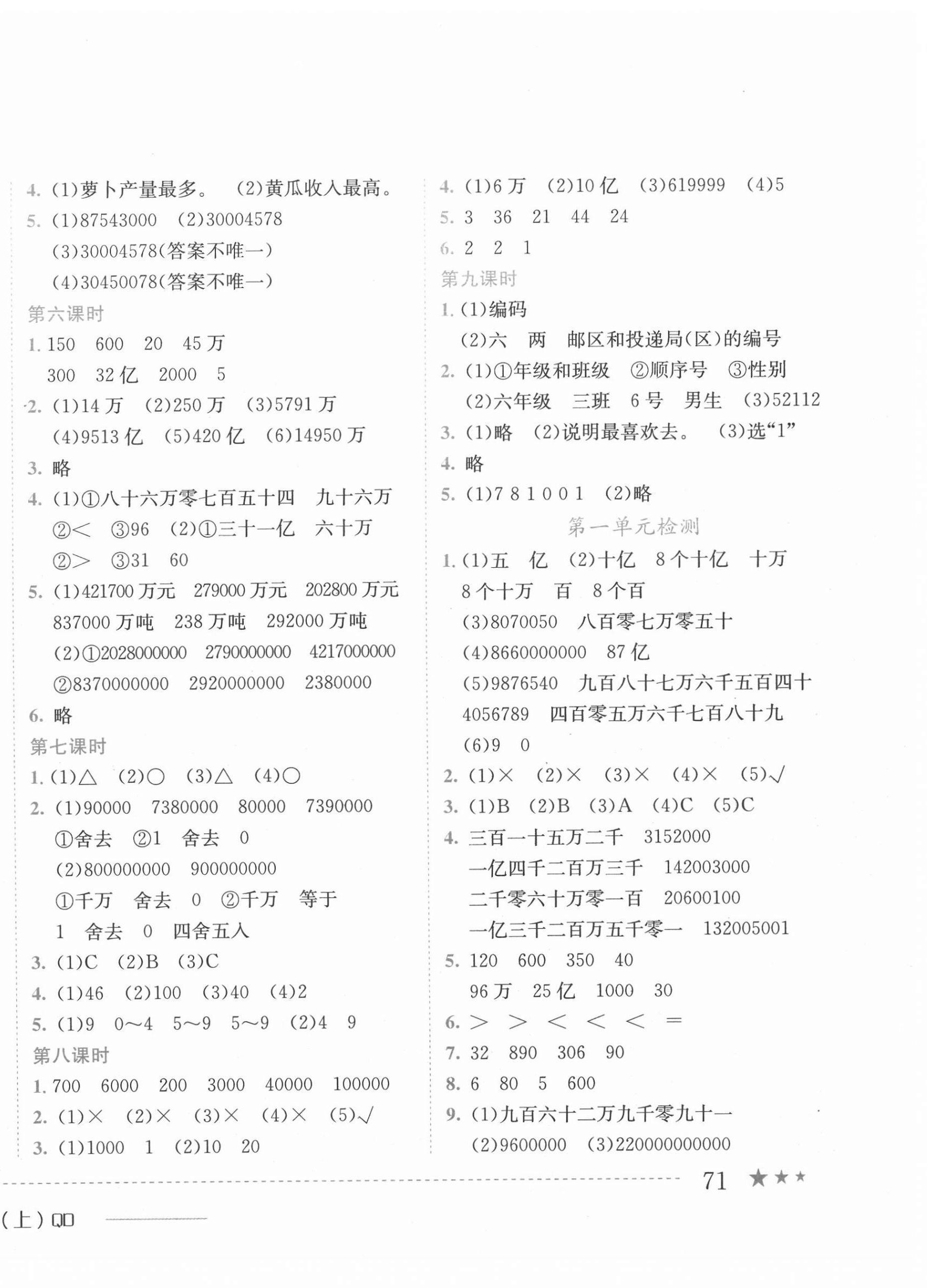 2020年黄冈小状元作业本四年级数学上册青岛版 第2页