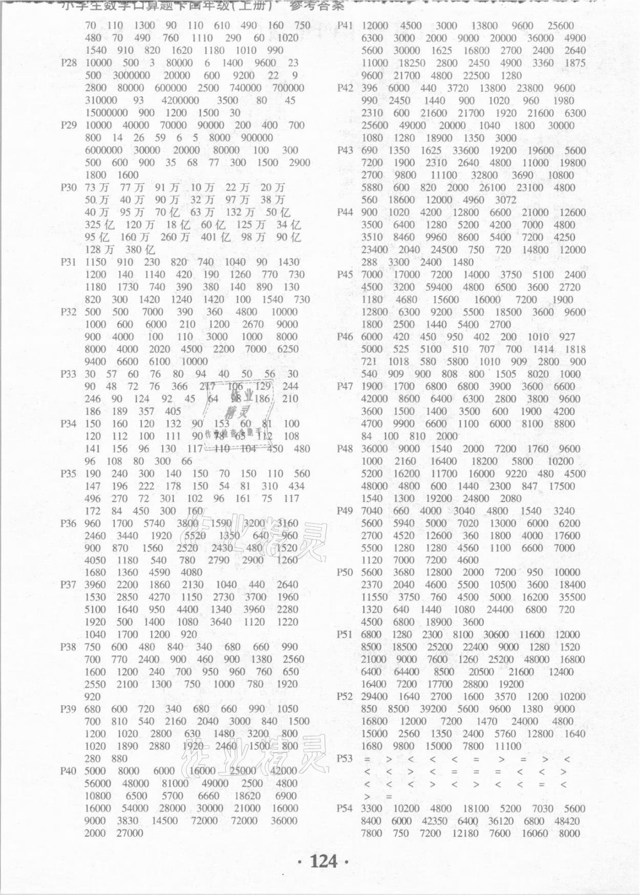 2020年小学生数学口算题卡四年级上册人教版黑龙江美术出版社 第2页