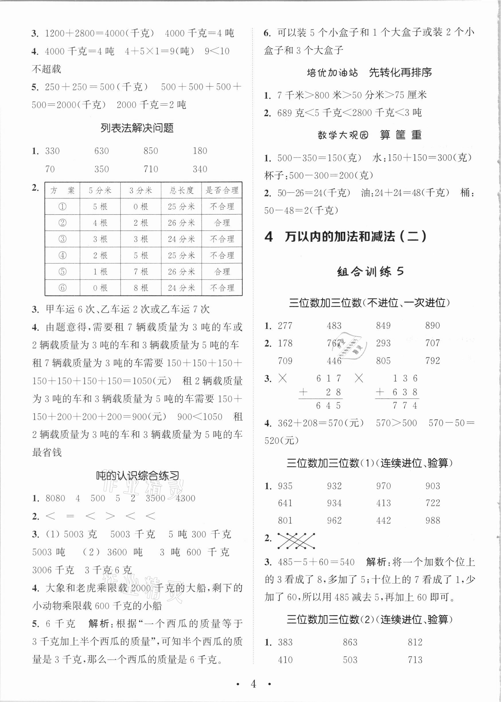2020年小學數(shù)學培優(yōu)組合訓練三年級上冊人教版 第4頁