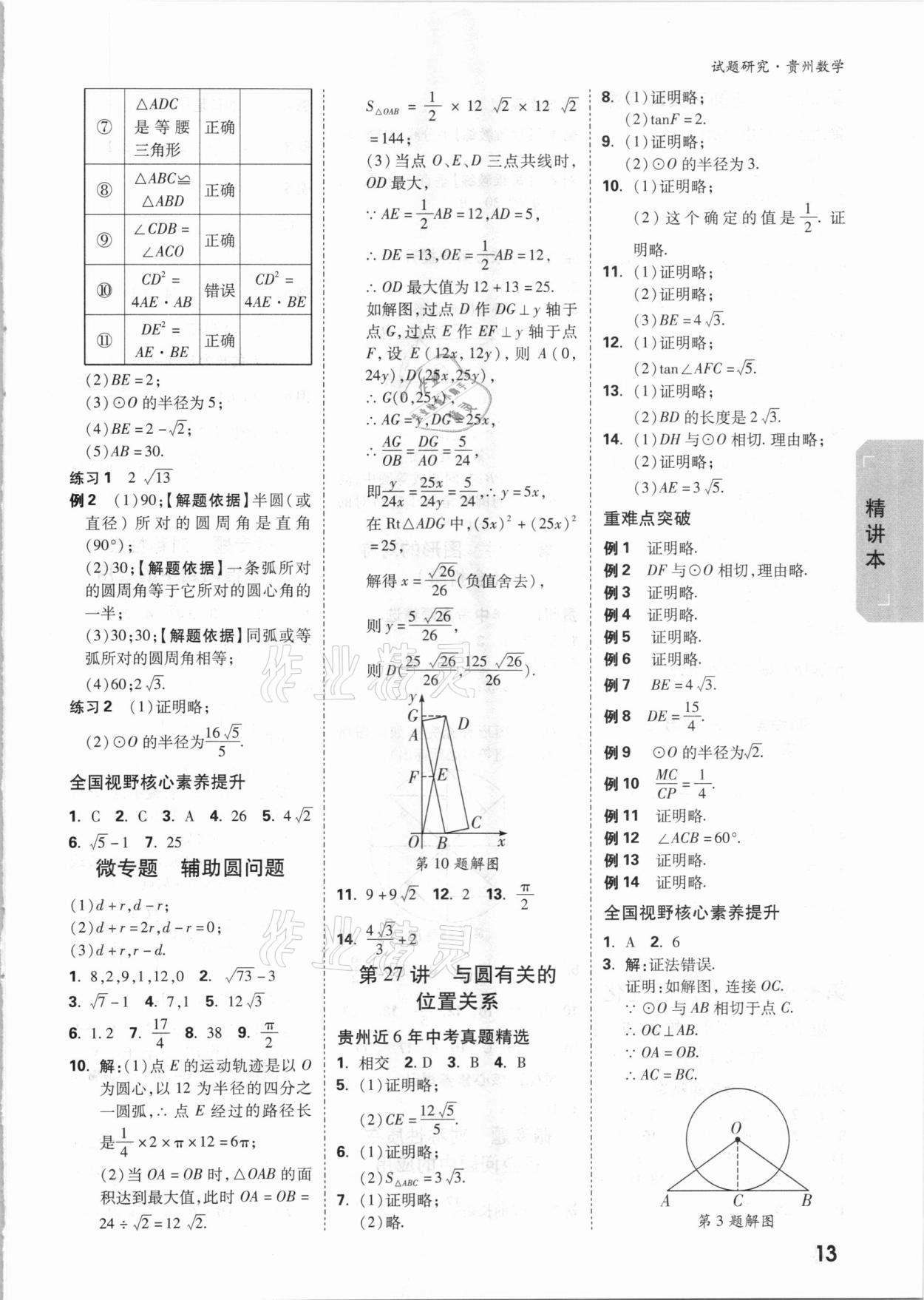 2021年萬唯中考試題研究數(shù)學(xué)貴州專版 參考答案第12頁