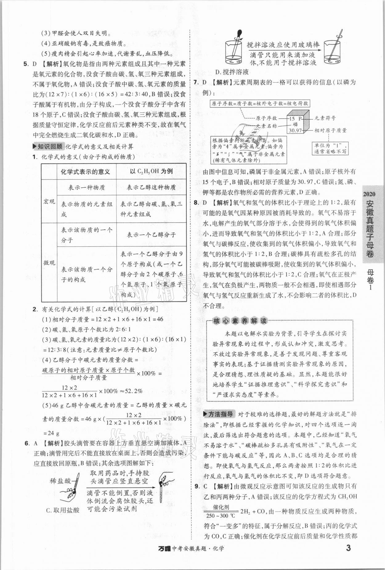 2021年萬唯中考安徽真題化學 第3頁