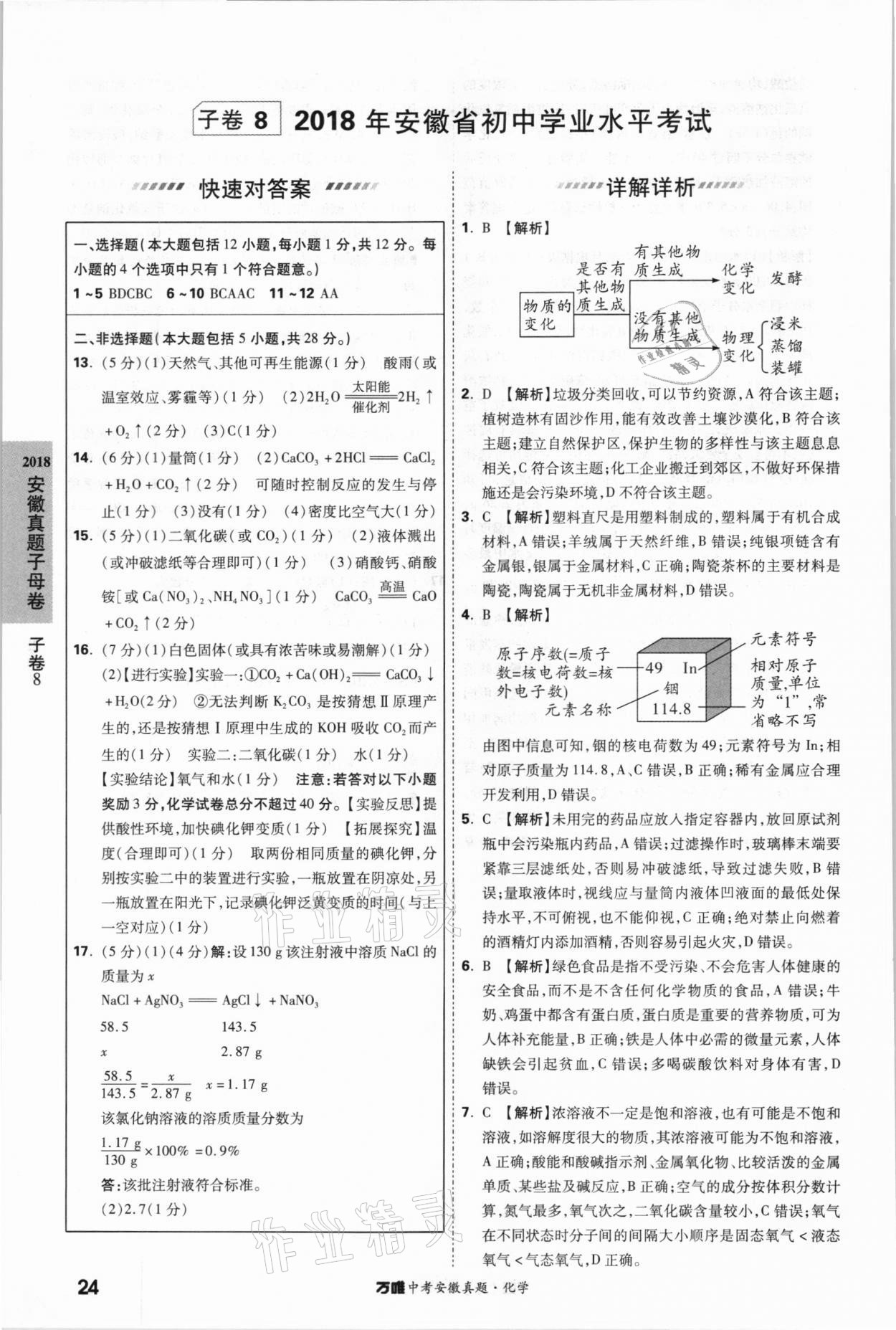 2021年萬唯中考安徽真題化學 第24頁