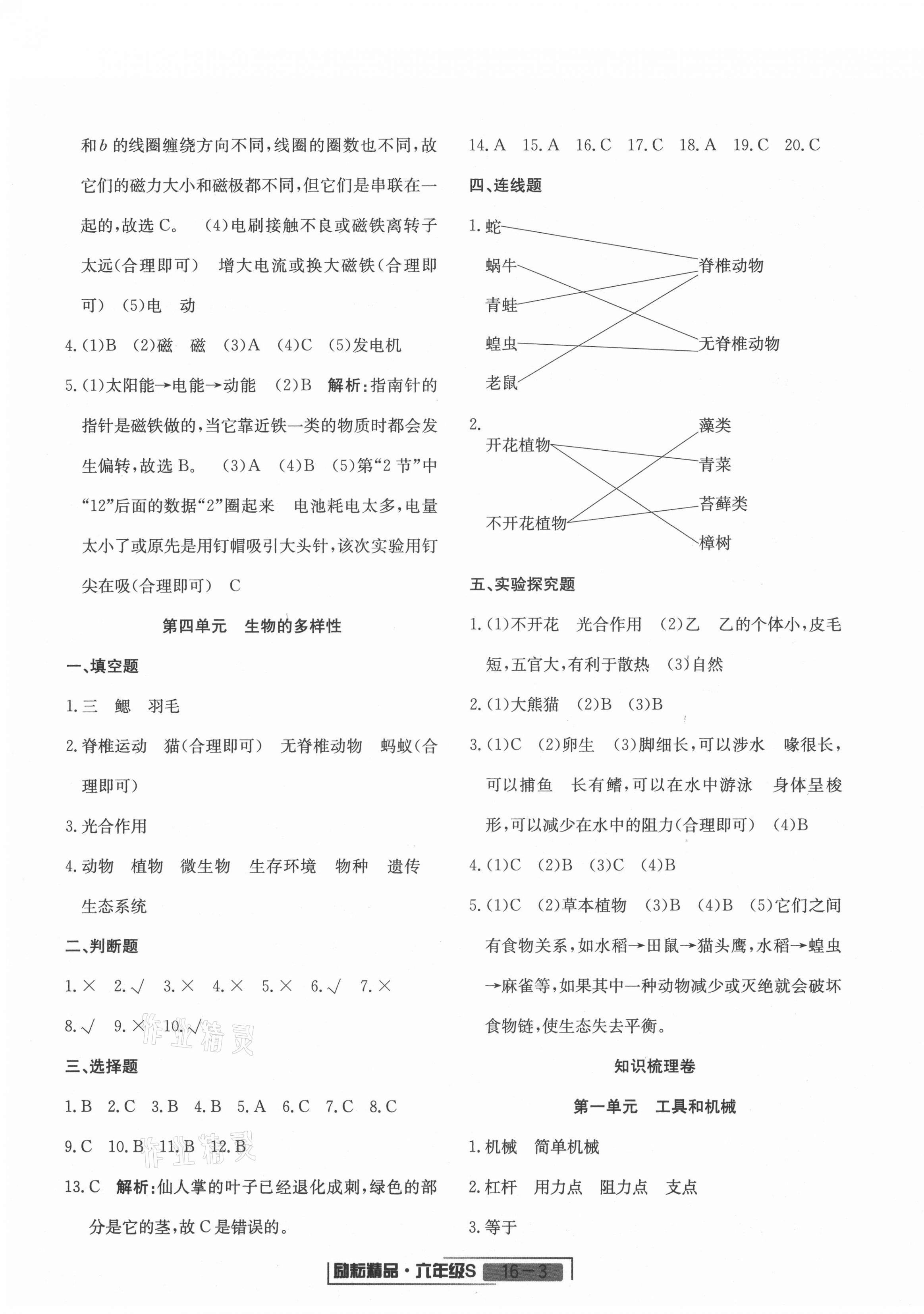 2020年浙江新期末六年级科学上册教科版 第3页