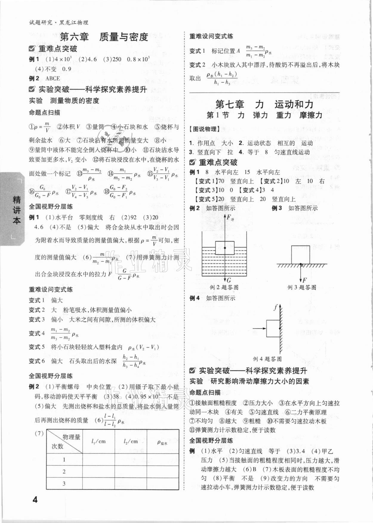 2021年萬(wàn)唯中考試題研究物理黑龍江專版 參考答案第3頁(yè)