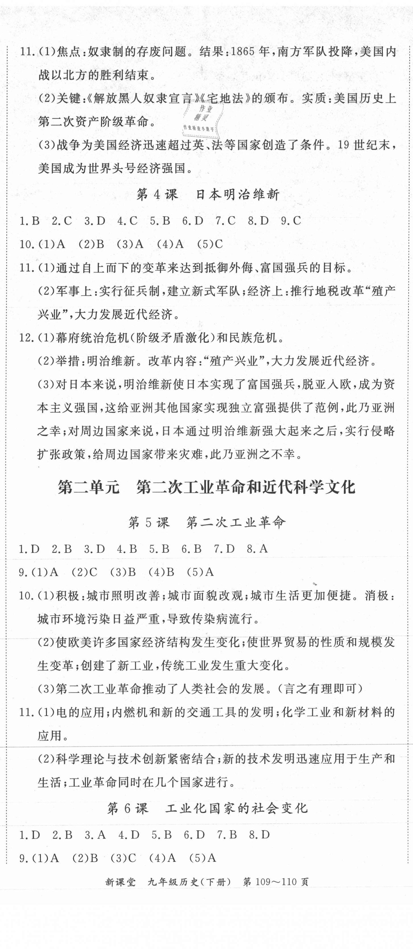 2021年启航新课堂九年级历史下册人教版 第2页