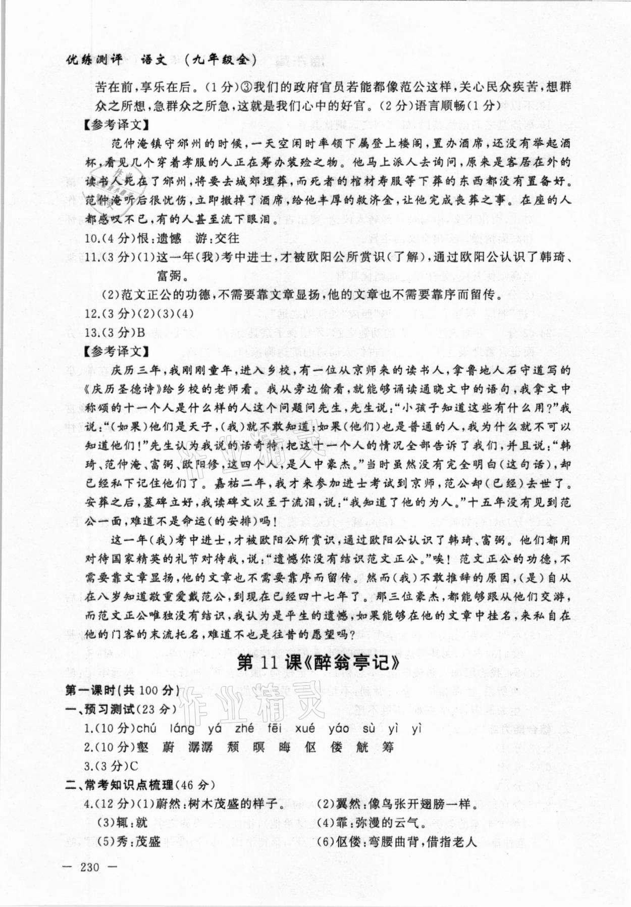 2020年海東青優(yōu)練測(cè)評(píng)九年級(jí)語(yǔ)文全一冊(cè)人教版牡丹江專用 參考答案第12頁(yè)