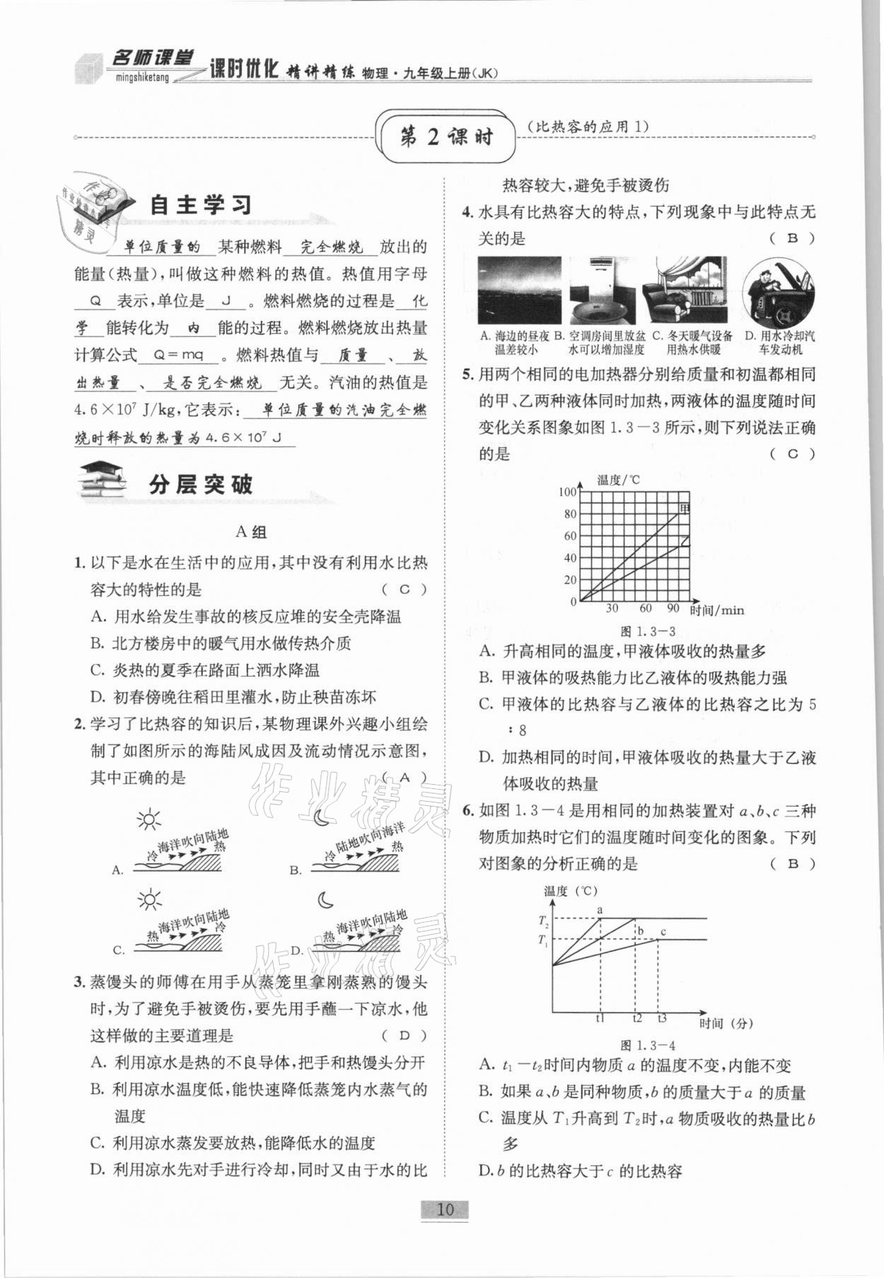 2020年名師課堂課時優化精講精練九年級物理上冊教科版 第10頁