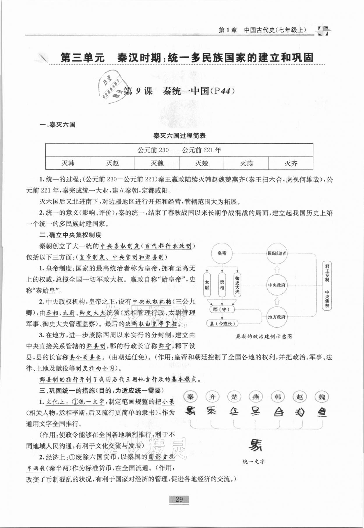 2020年名師課堂課時(shí)優(yōu)化精講精練九年級(jí)歷史總復(fù)習(xí)上人教版 參考答案第11頁(yè)