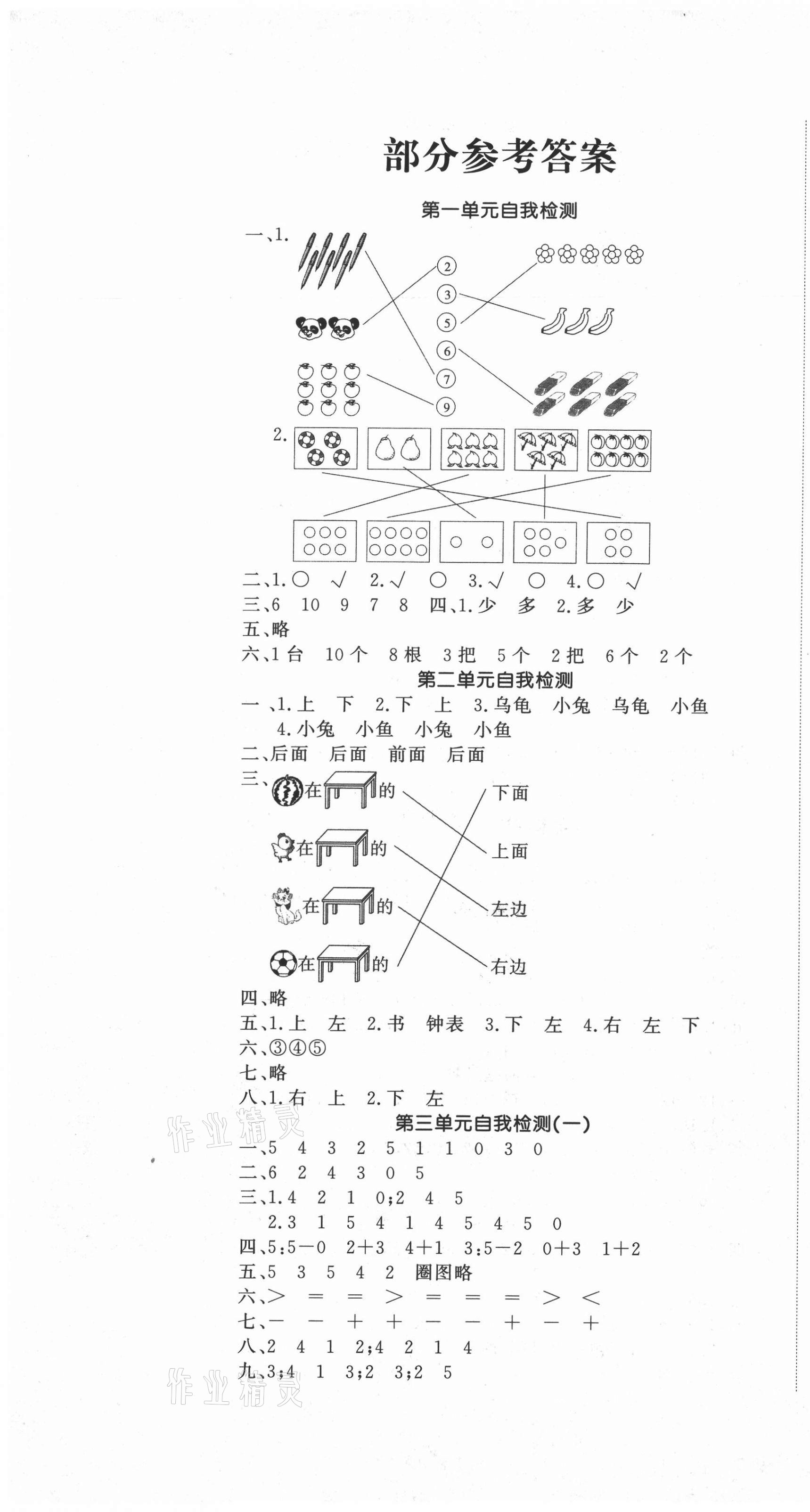 2020年課時(shí)練測(cè)試卷一年級(jí)數(shù)學(xué)上冊(cè)冀教版 第1頁(yè)