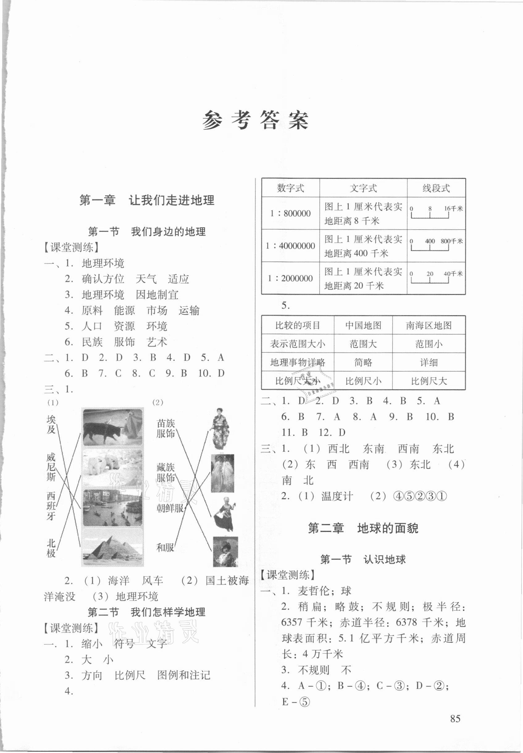 2020年自主學習導引七年級地理上冊湘教版 第1頁