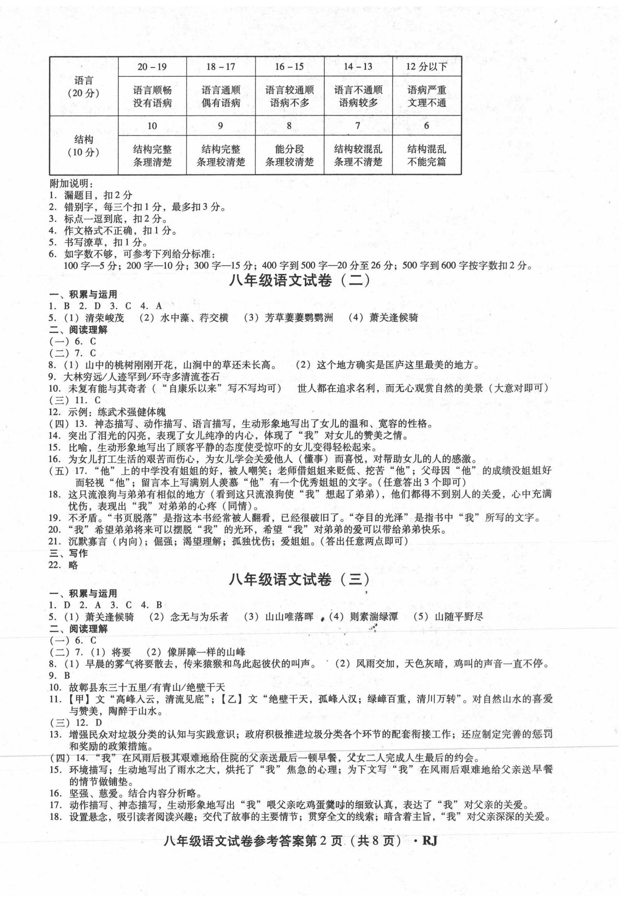 2020年沈陽(yáng)五區(qū)兩年期中期末精選卷八年級(jí)語(yǔ)文上冊(cè)人教版 第2頁(yè)