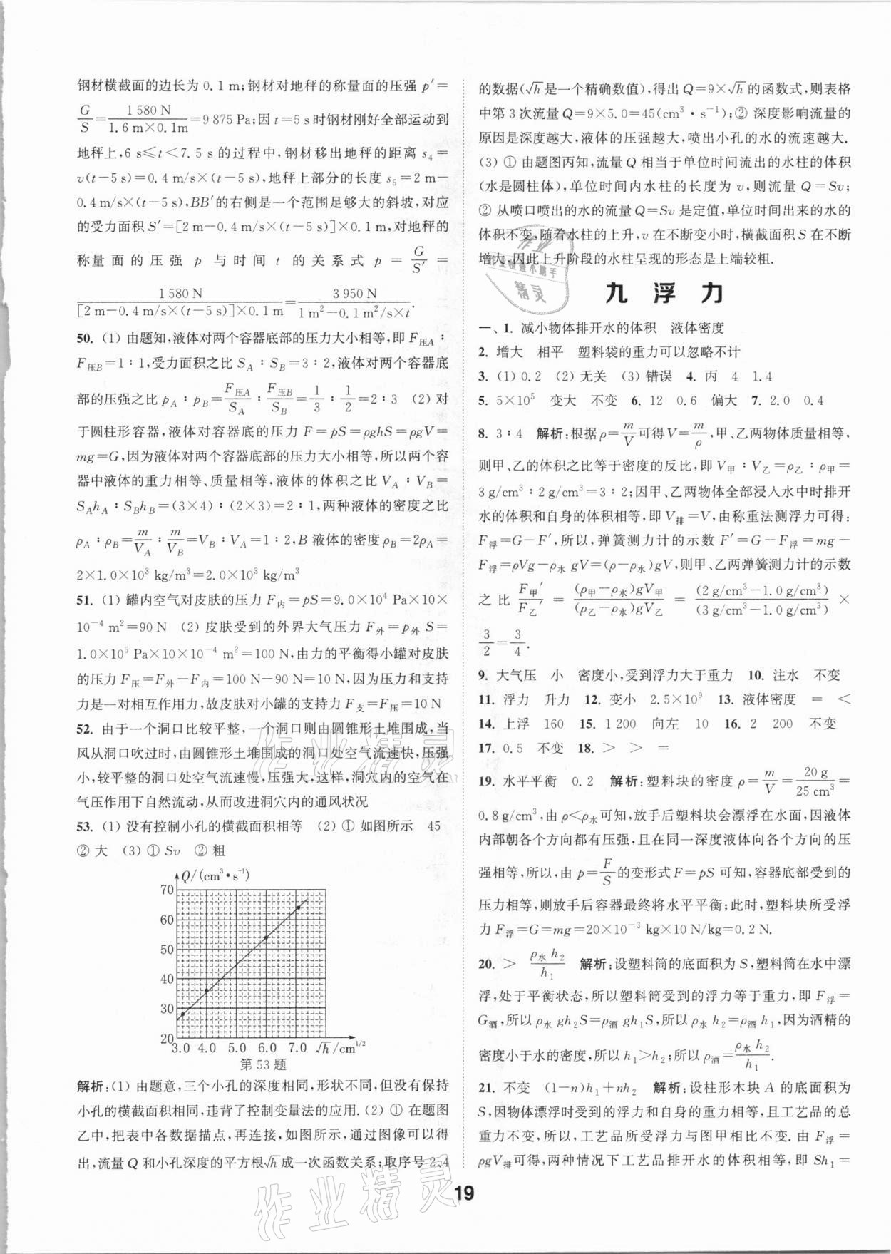 2021年通城学典全国中考试题分类精粹物理江苏专版 参考答案第18页