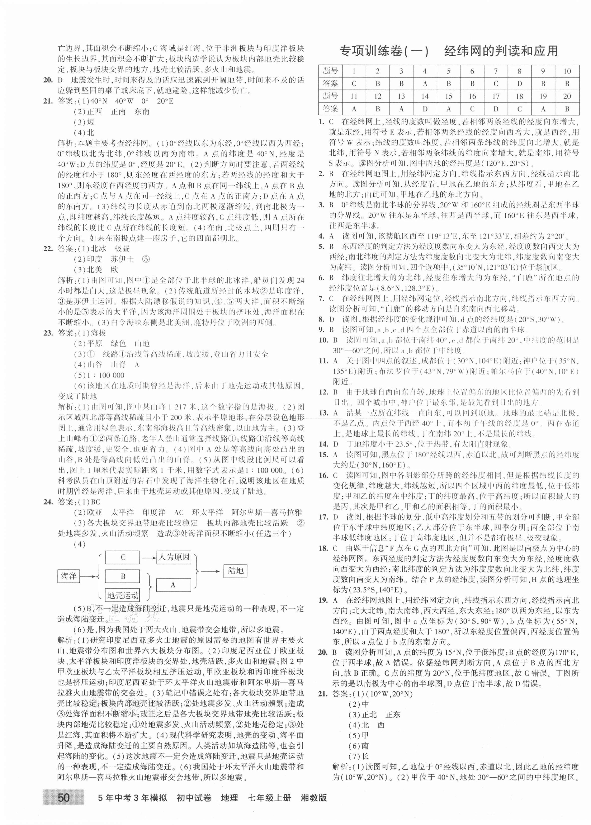 2020年5年中考3年模擬初中試卷七年級(jí)地理上冊(cè)湘教版 第3頁(yè)