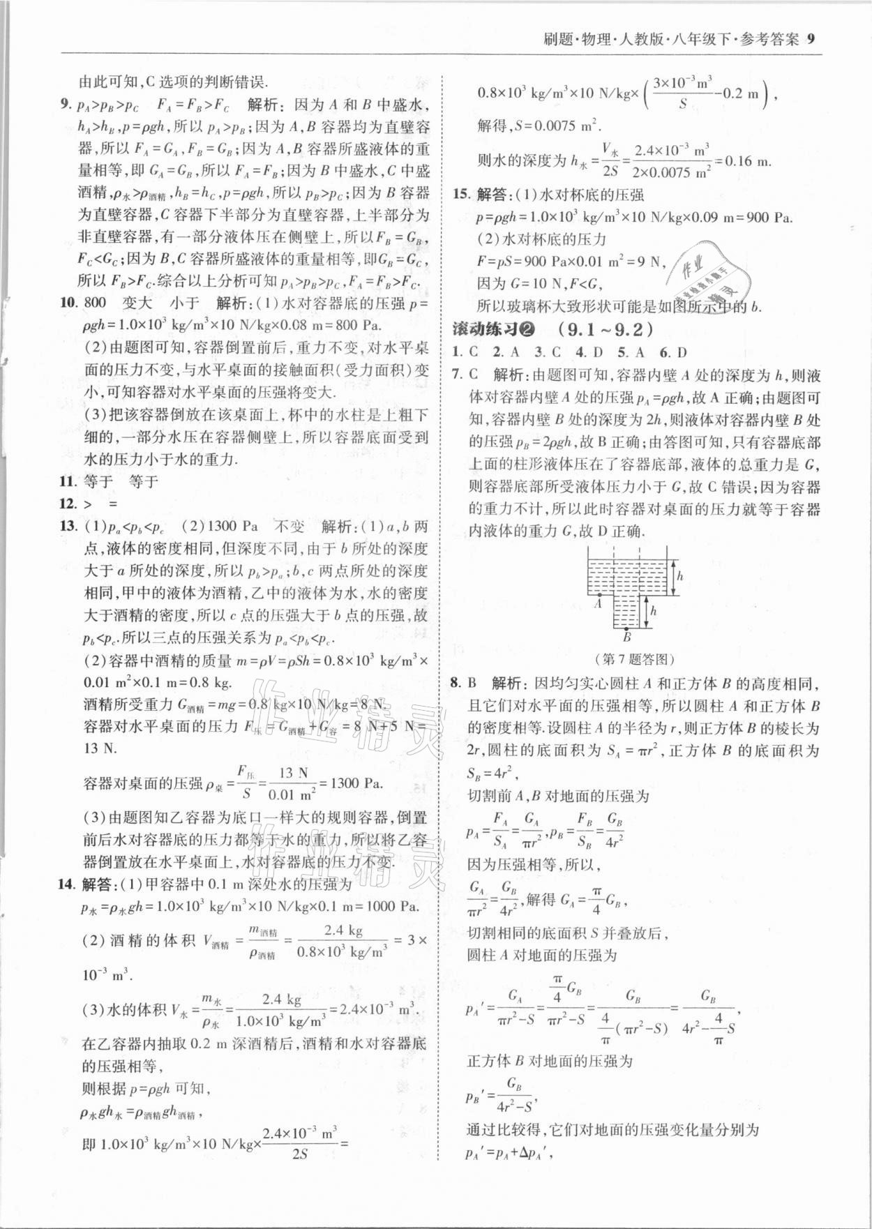 2021年北大綠卡刷題八年級物理下冊人教版 第9頁